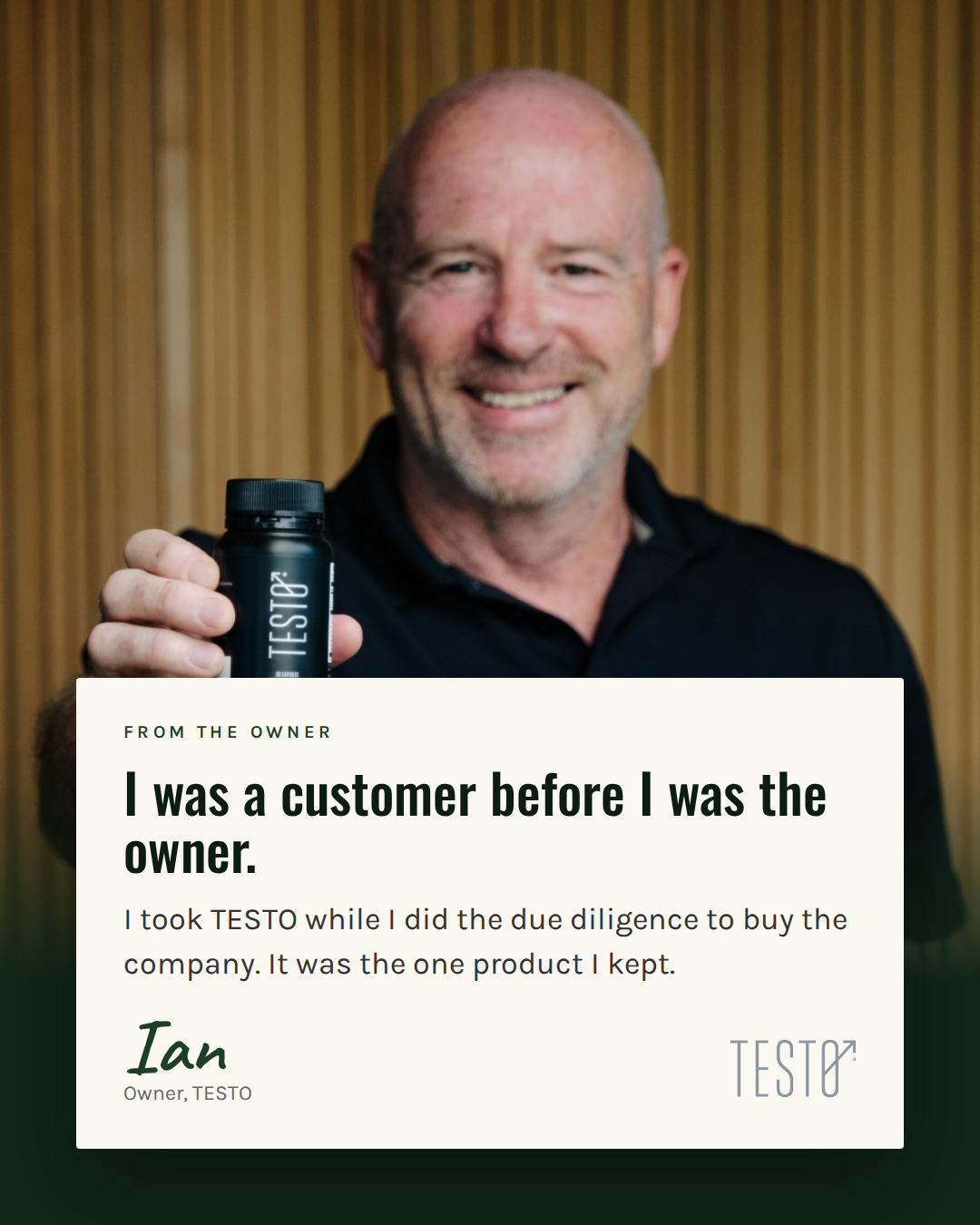 TESTO Facebook ad: He took it before he owned it