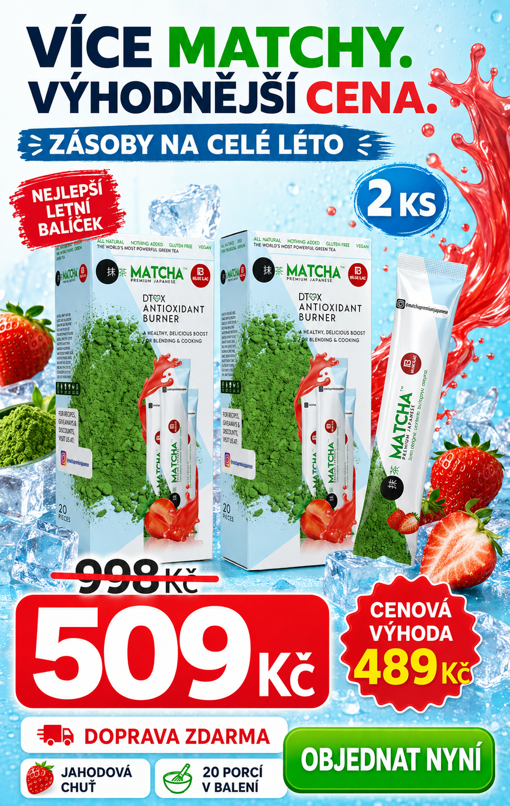 Matcha Tea Online Facebook ad: Extrémní spalování tuků: Cílí přímo na problémové partie…