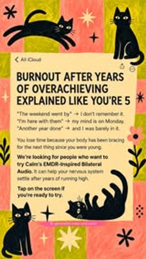 Calm Facebook ad: Take the quick test and find the EMDR-inspired sounds that…