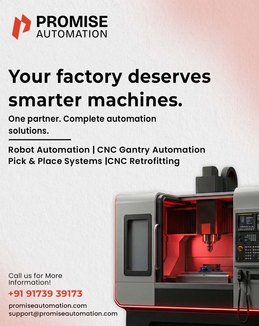 Promise Automation Facebook ad: Cut Costs. Boost Output. Automate.
