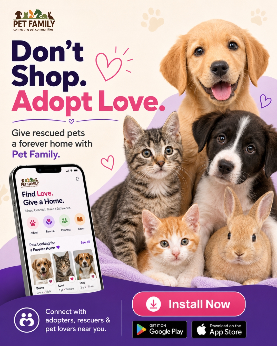 Pet Family Facebook ad