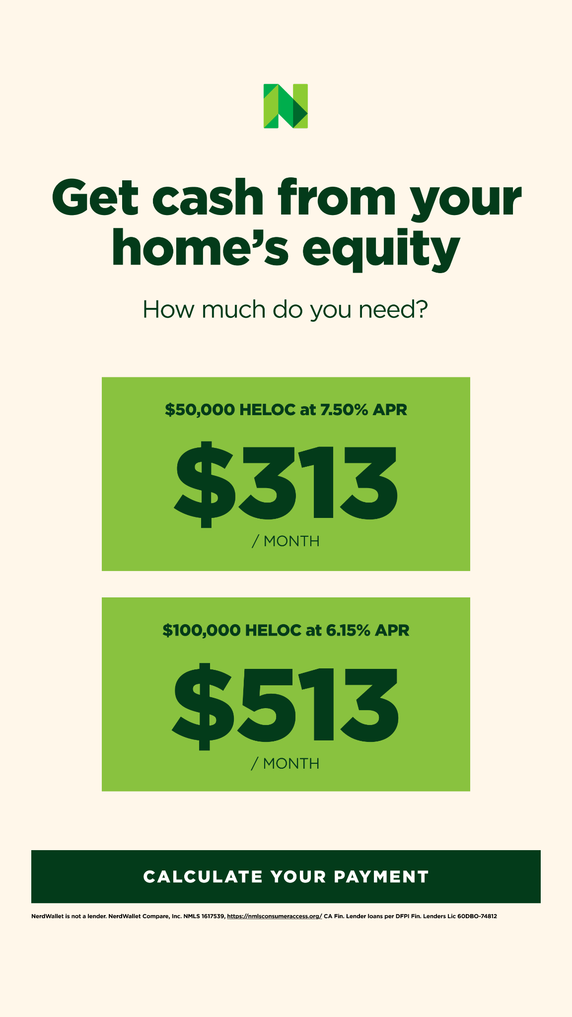 NerdWallet Facebook ad