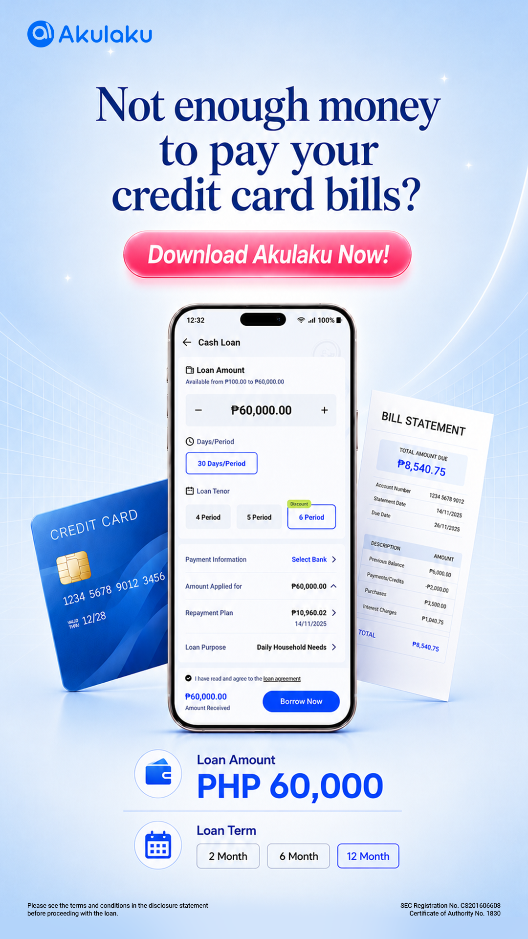 Akulaku Philippines Facebook ad: Get Credit in 3 Steps