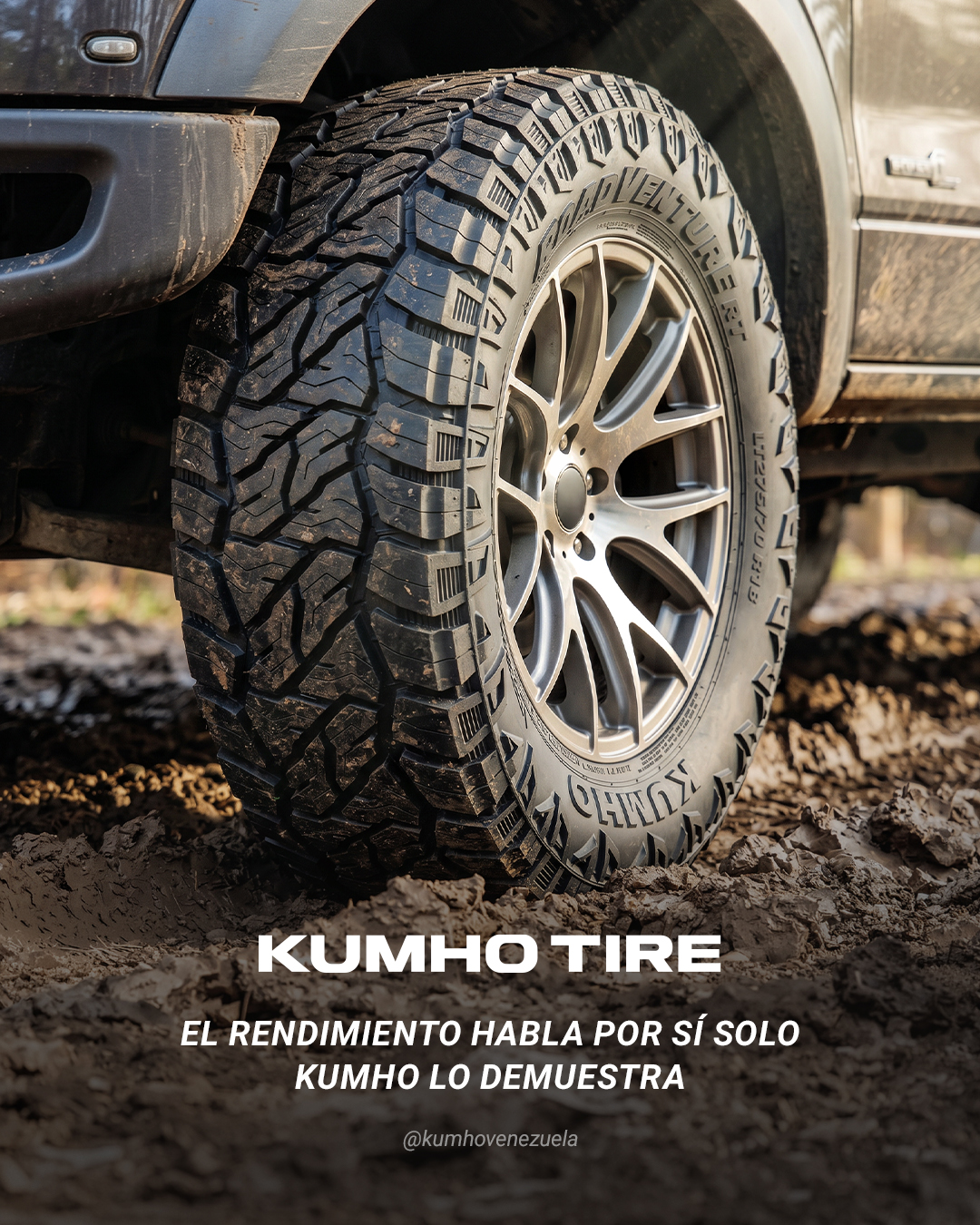 Kumho Venezuela Facebook ad: Hay terrenos que intimidan a cualquiera, pero Kumho…