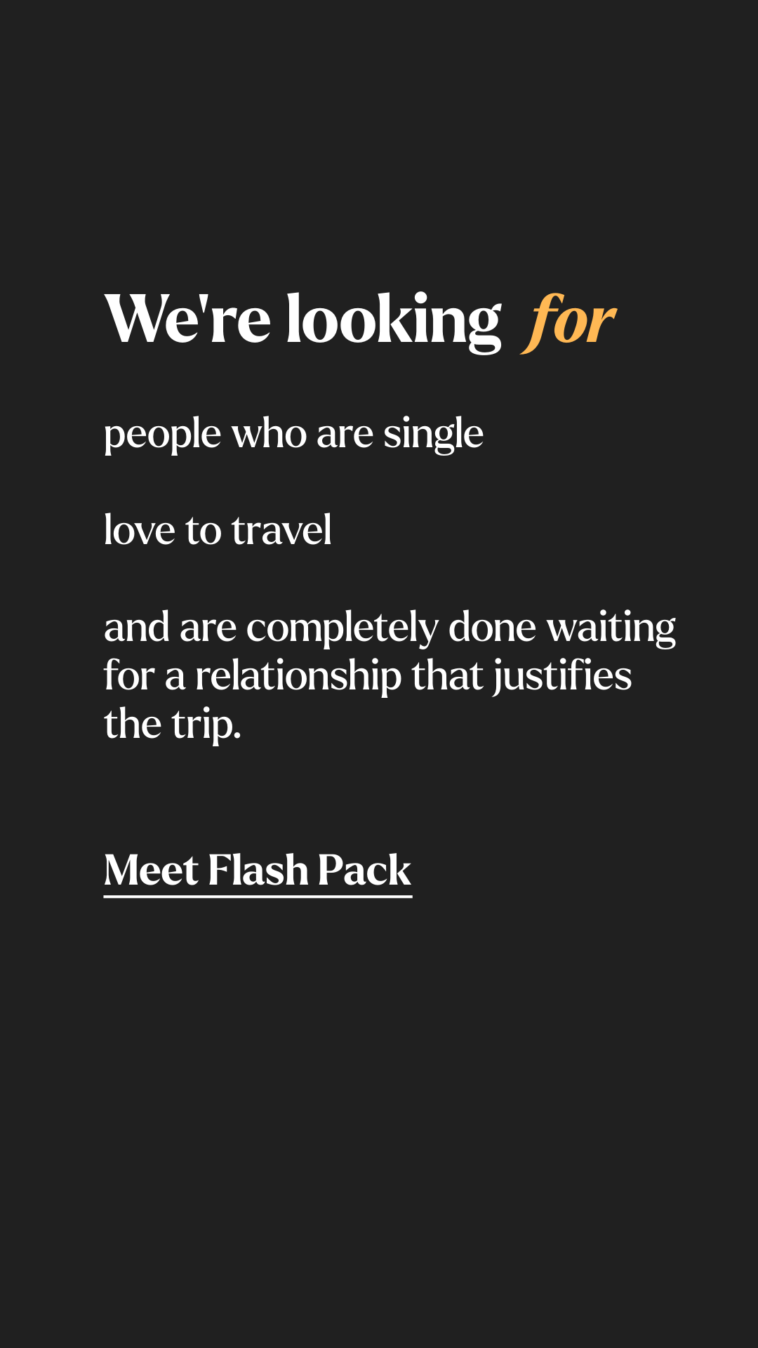 Flash Pack Facebook ad