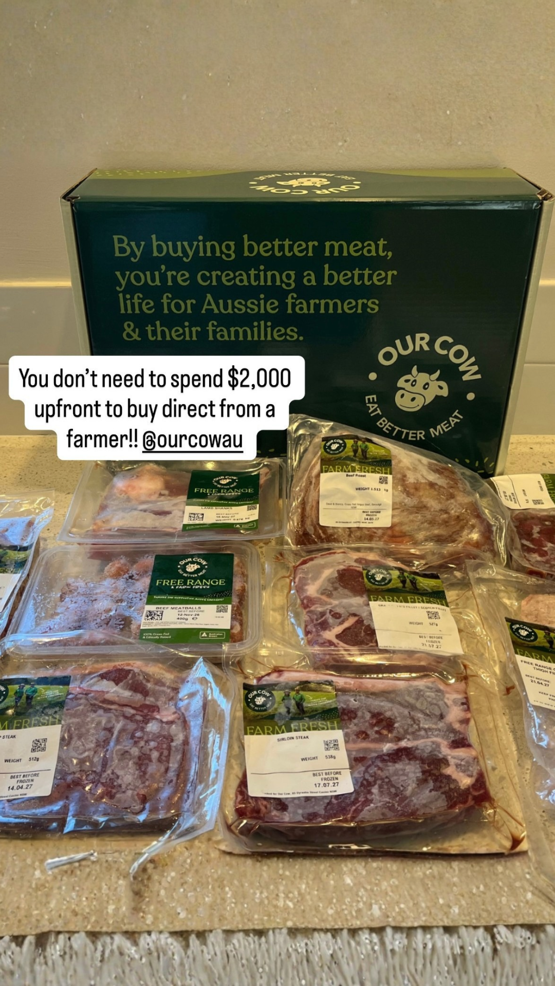 Our Cow Facebook ad: $2K up front Direct from the Farmer