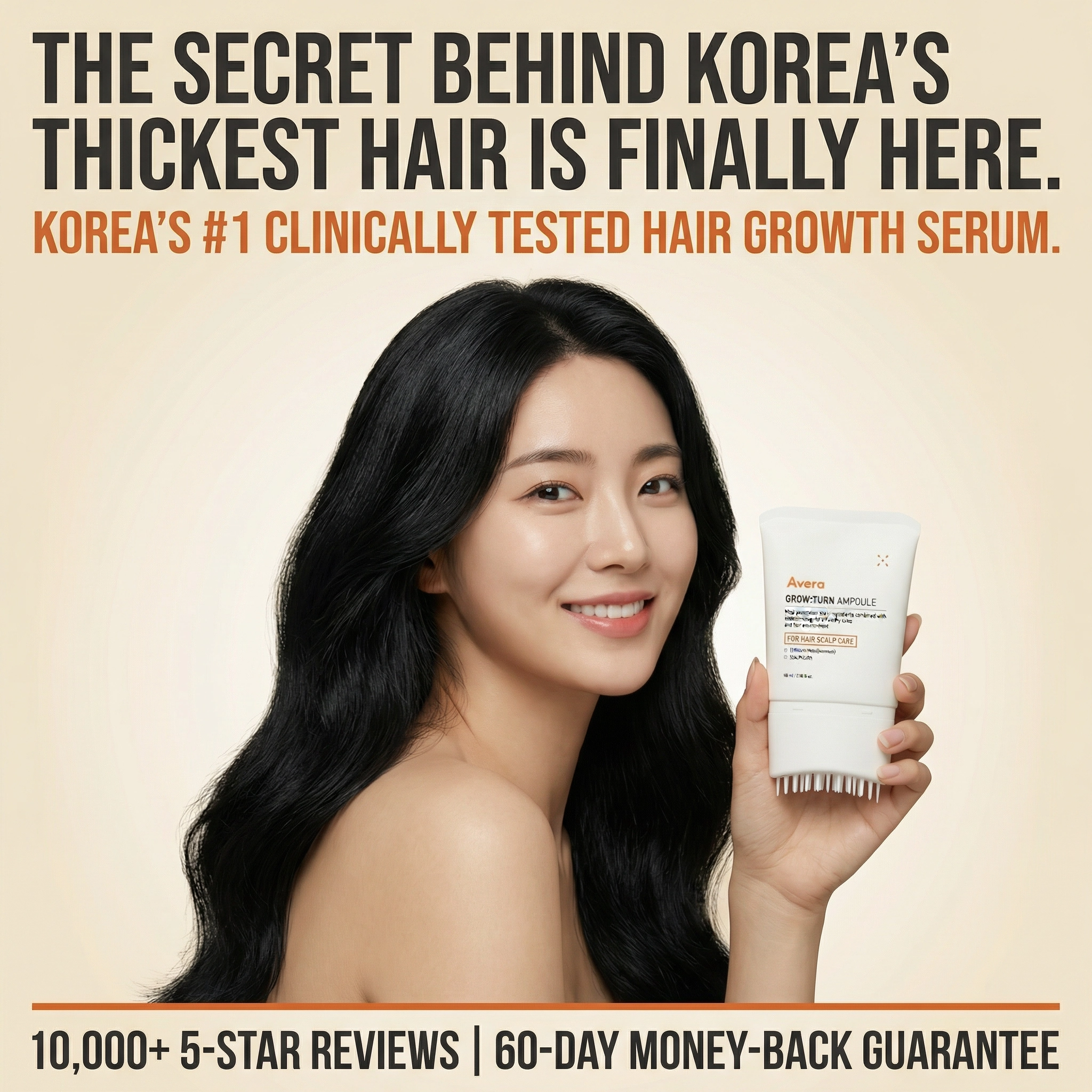 Avera Facebook ad: Korea's #1 Hair Growth Serum