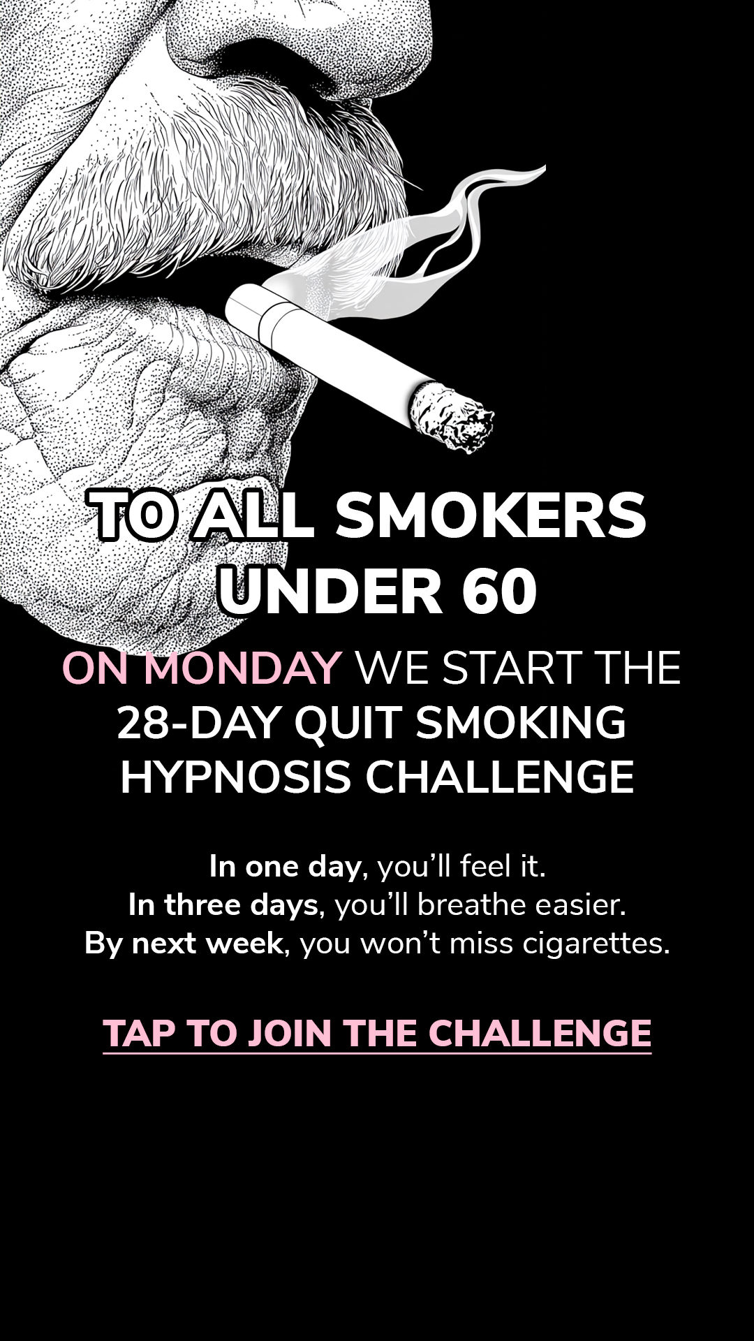 Hypnosis to Stop Smoking Facebook ad