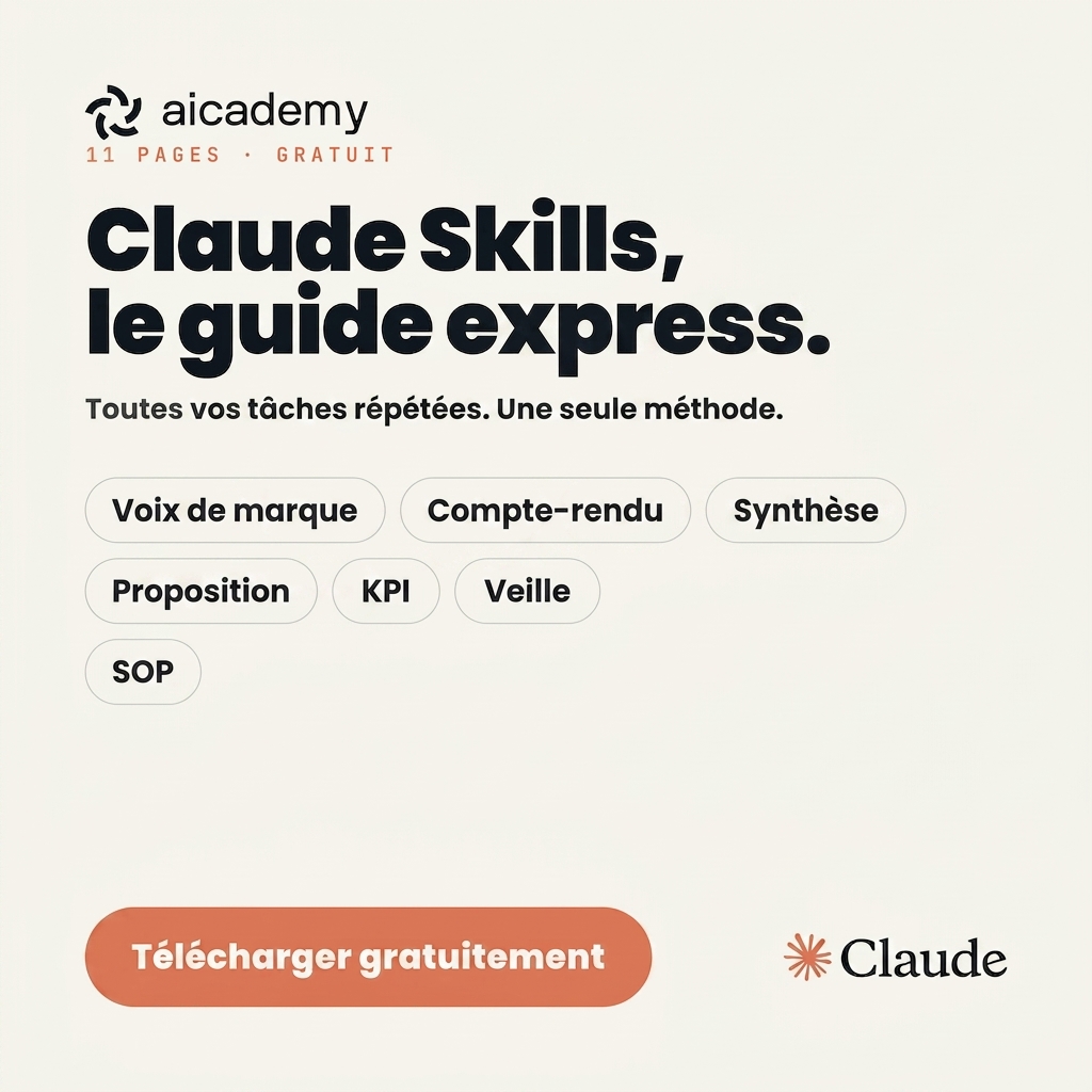 AI Crafters Facebook ad: PDF Gratuit: Découvre le guide express Claude Skills.