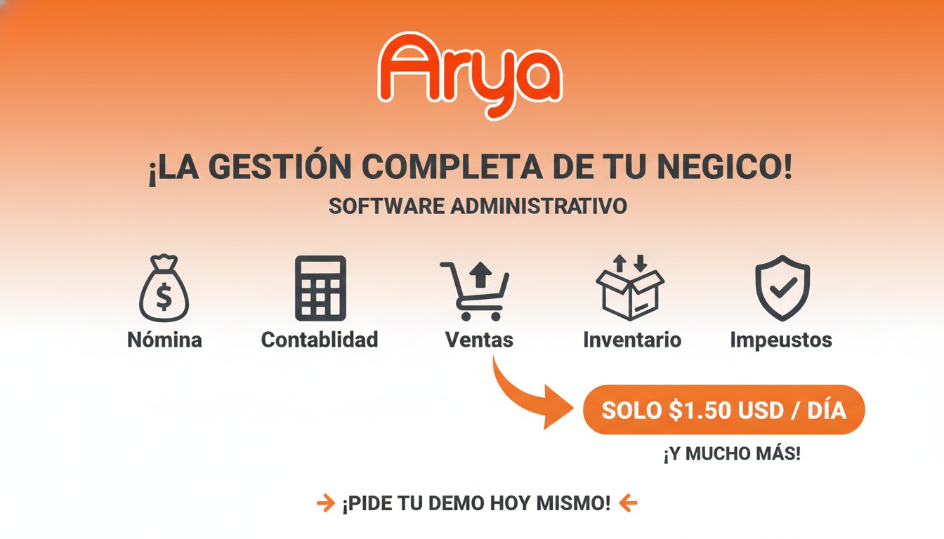 Aryasoftware Facebook ad: ¡LA GESTIÓN COMPLETA DE TU NEGOCIO NO CUESTA…