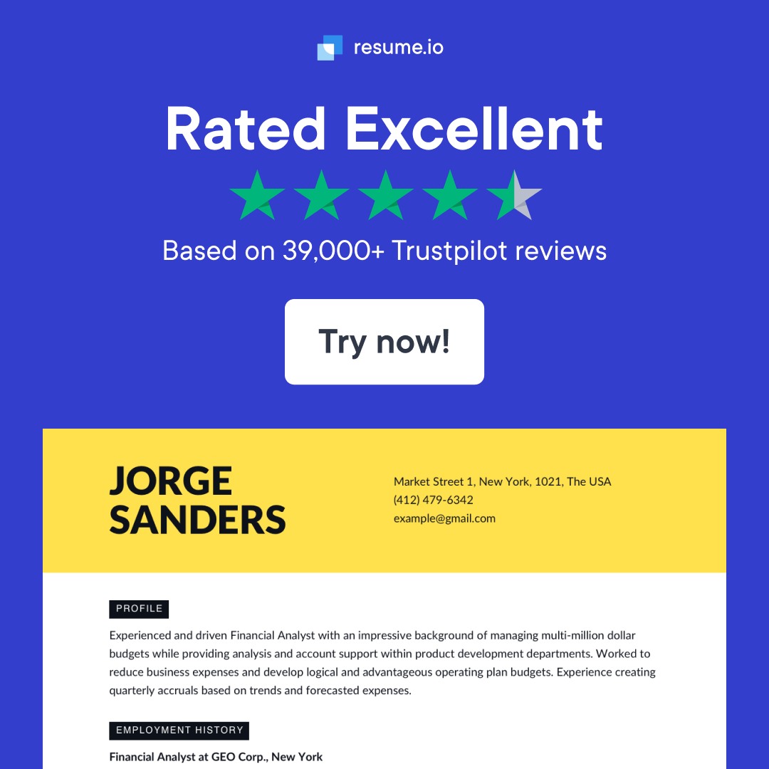 Resume.io Facebook ad