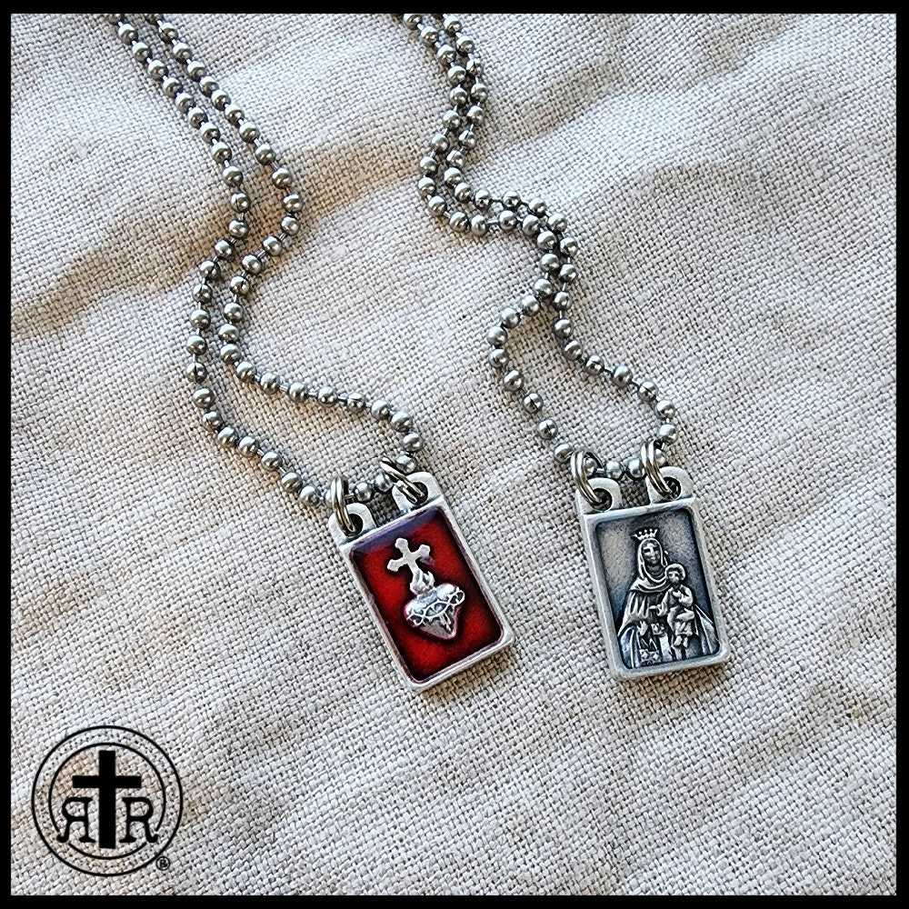 Insgifts Facebook ad: Scapular on Chain with Brown Wool Backing - Powerful…