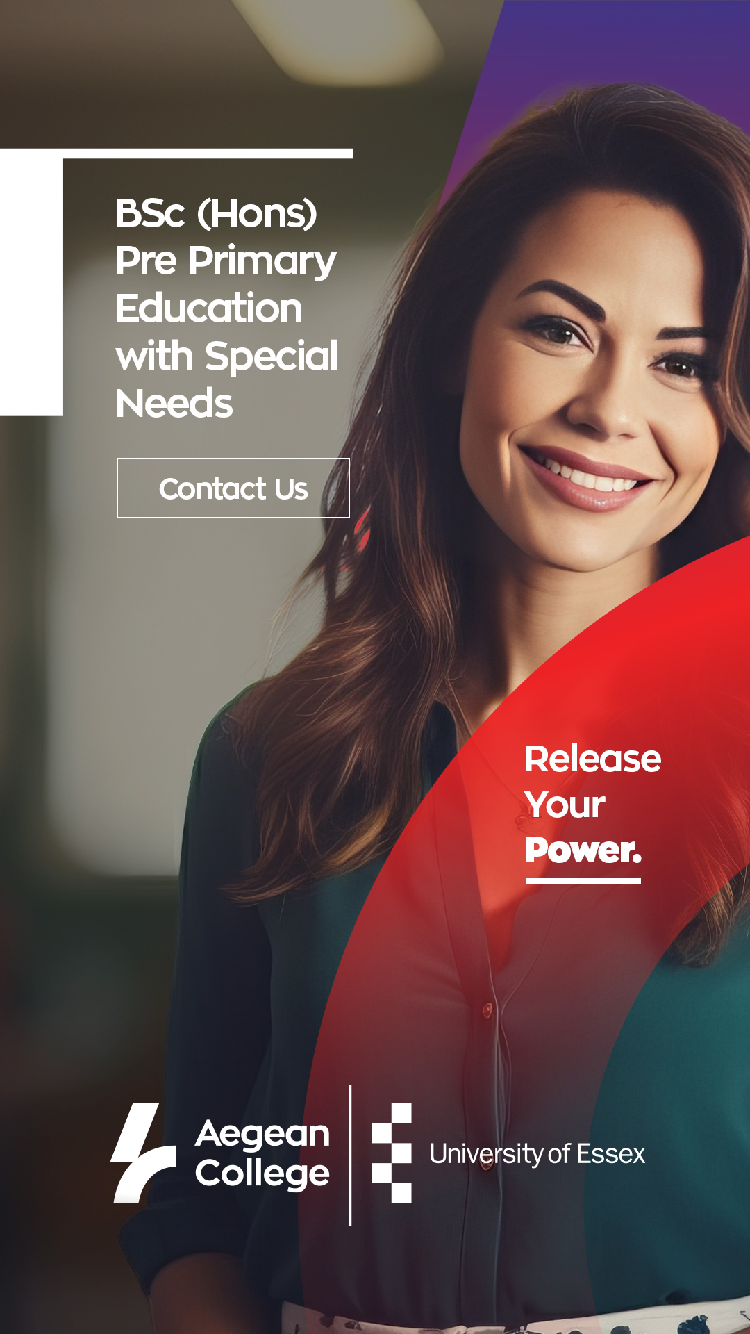 Aegean College Facebook ad from May 18, 2026