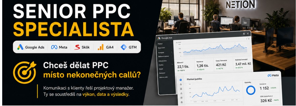 NETION Facebook ad: Hledáme Senior PPC specialistu do NETION.