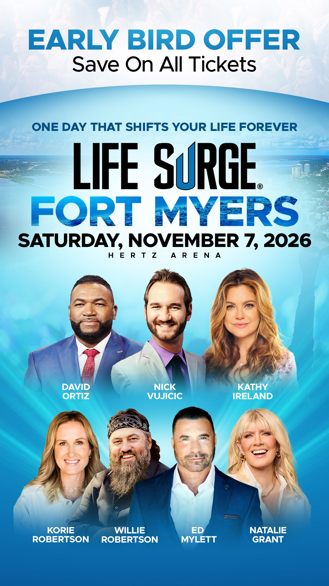 LIFE SURGE Facebook ad: Get Your Early Bird Tickets Today