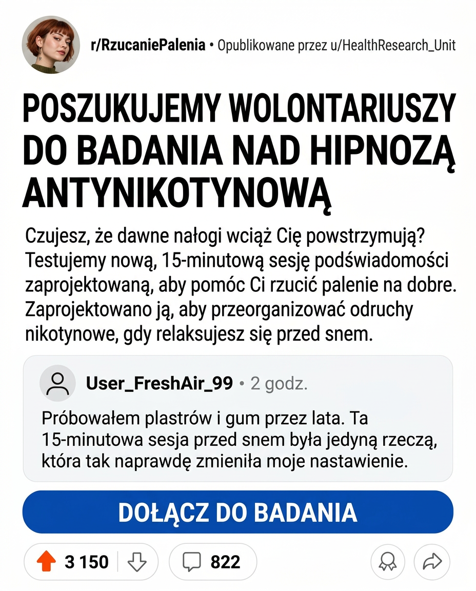 Hypnosis to Stop Smoking Facebook ad