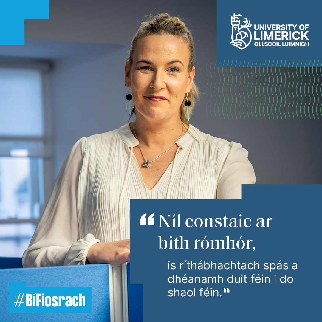 University of Limerick Facebook ad: Roghnaigh cúrsa Iarchéime in OL
