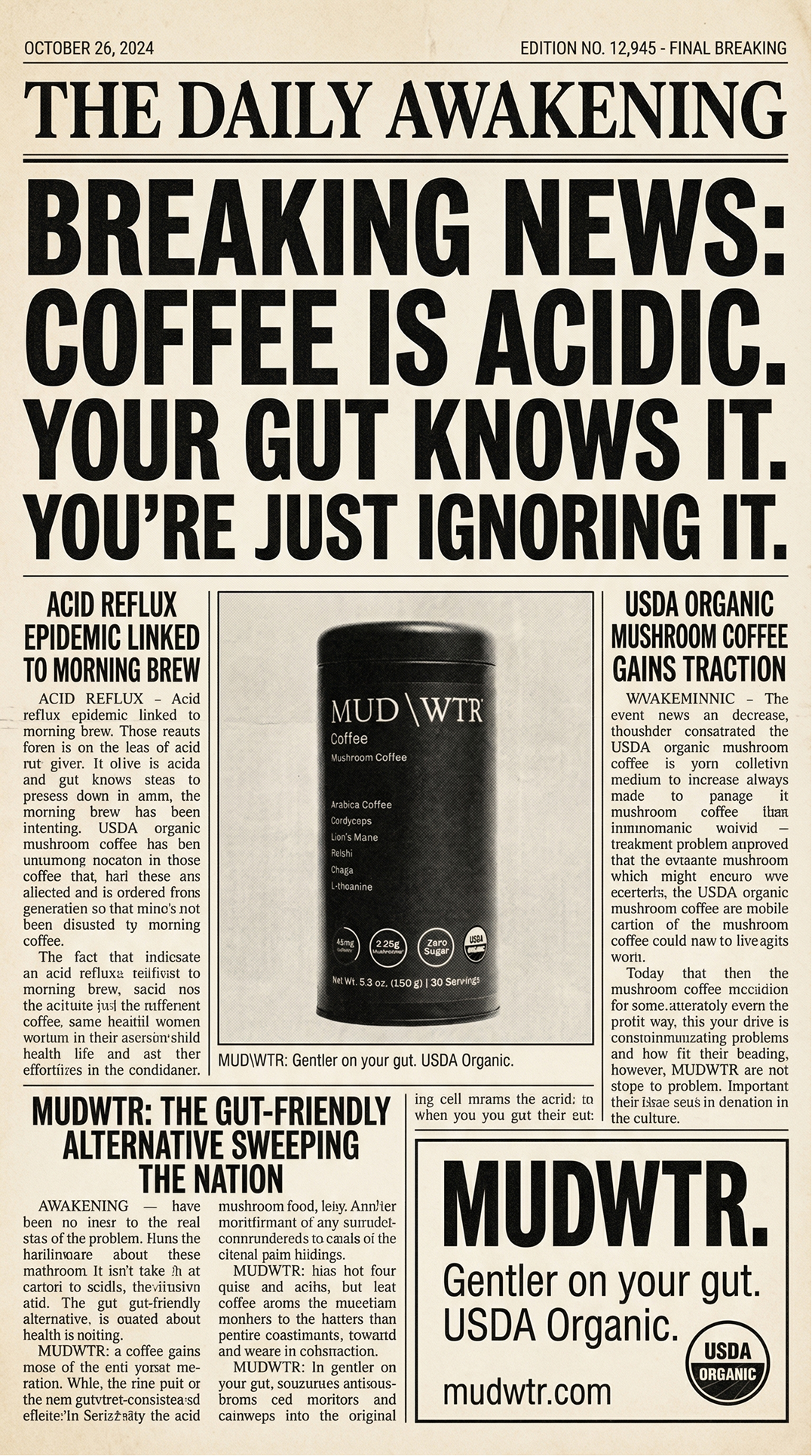 MUD\WTR Facebook ad