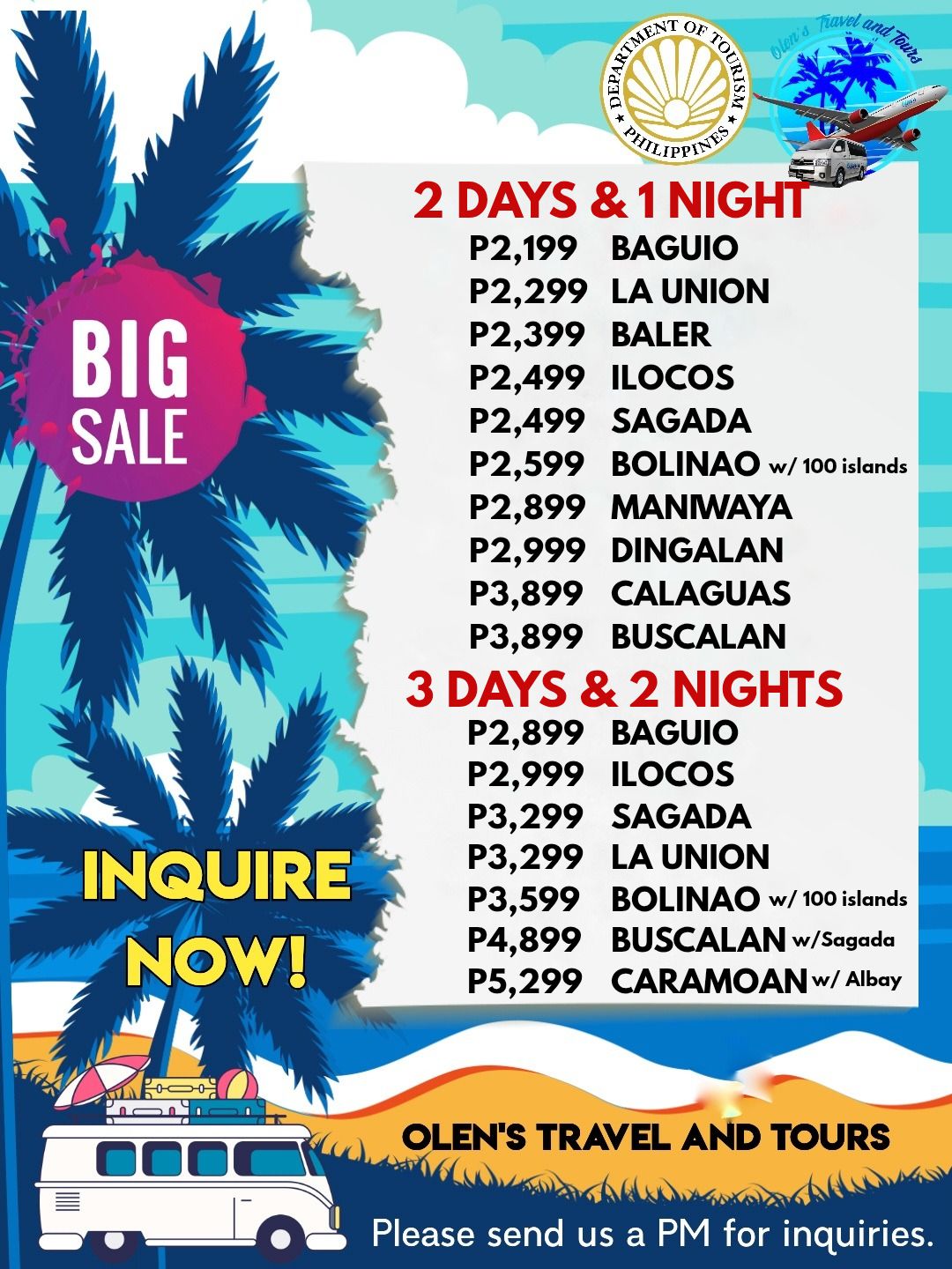 Olen's Travel and Tours Facebook ad: PROMO! PROMO! PROMO!
