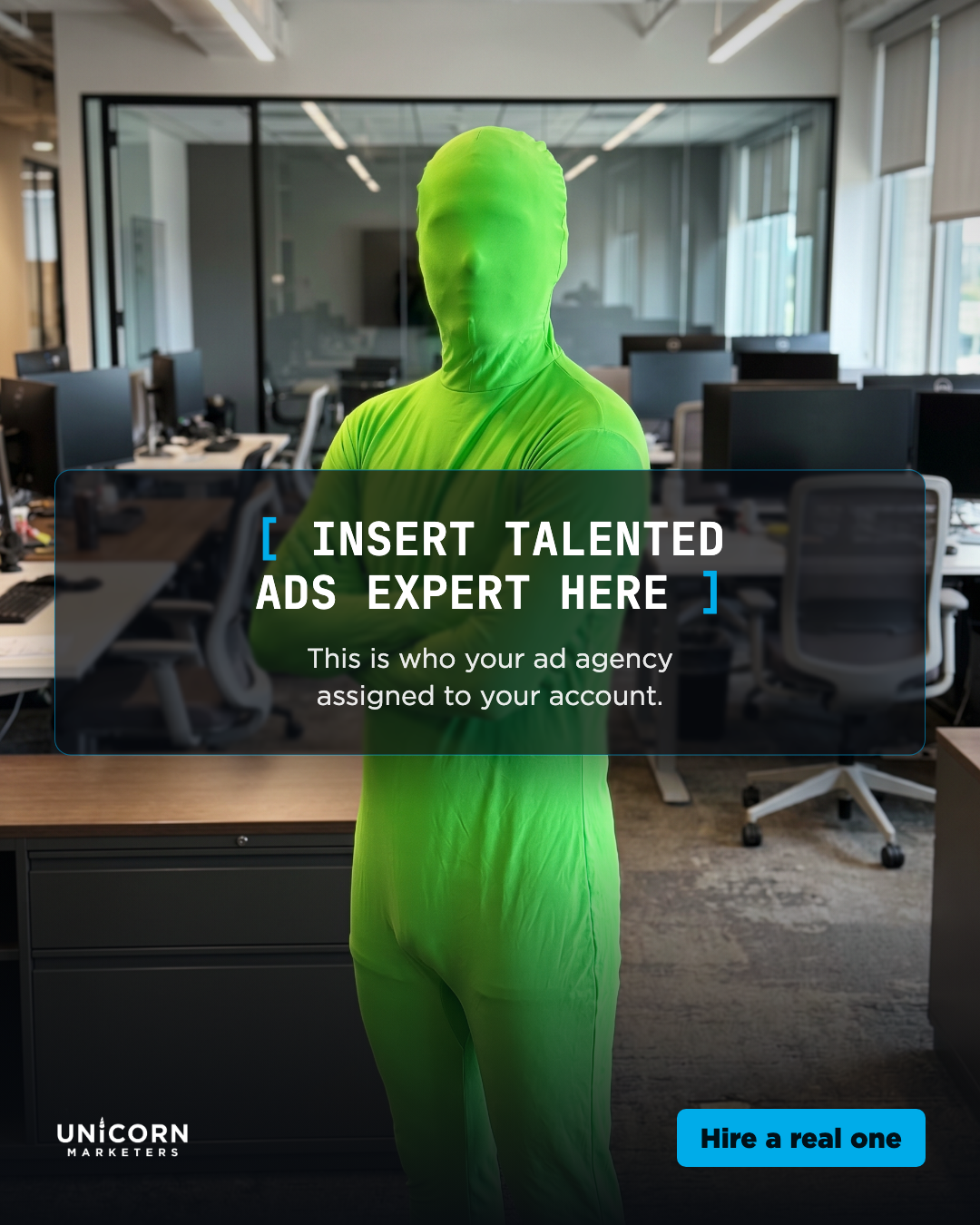 Unicorn Marketers Facebook ad: Hire A Top 1% Growth Marketer Today