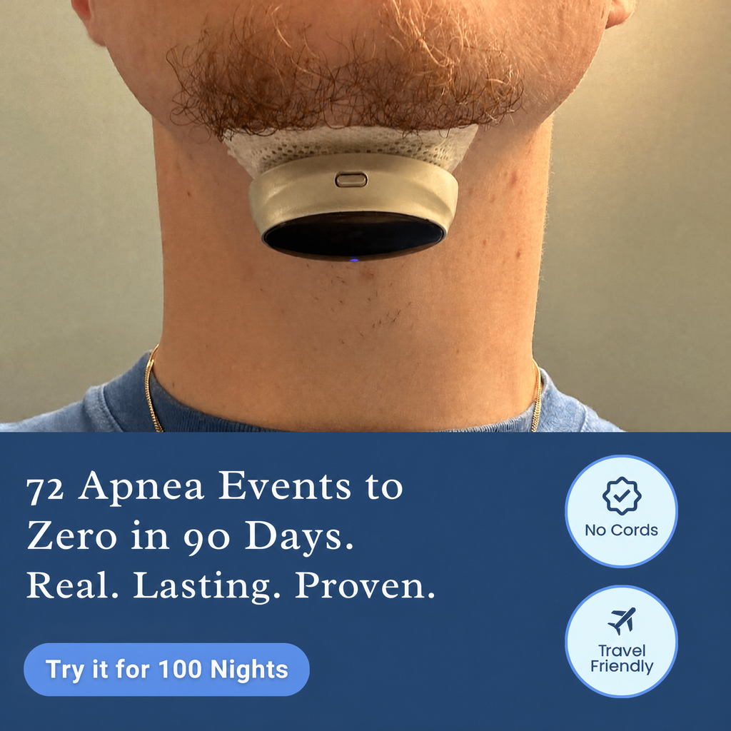 SleepEase Facebook ad: From 72 apnea events to zero. Simple