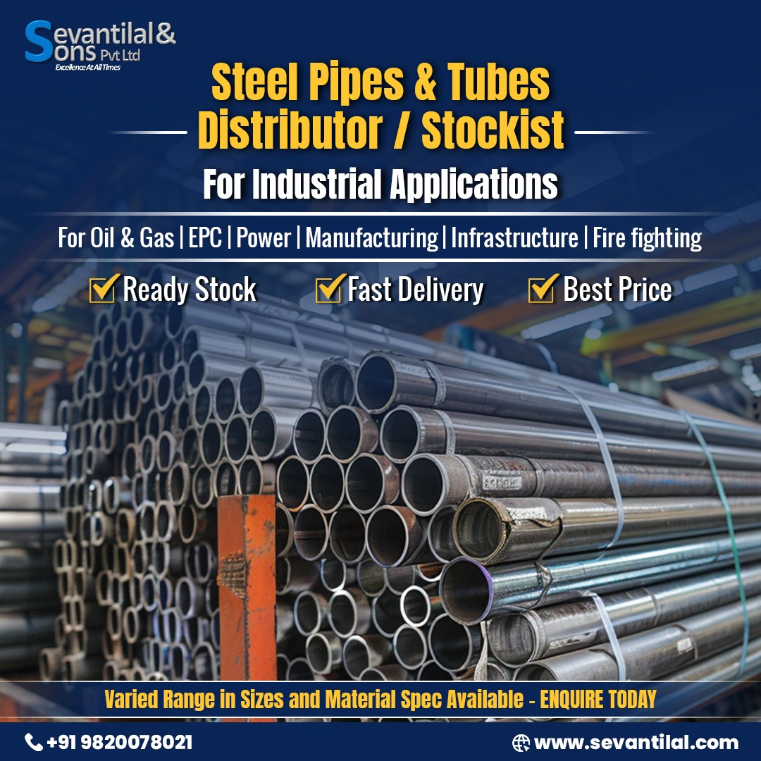 Sevantilal & Sons Pvt Ltd Facebook ad: Steel Pipes & Tubes Ready Stock