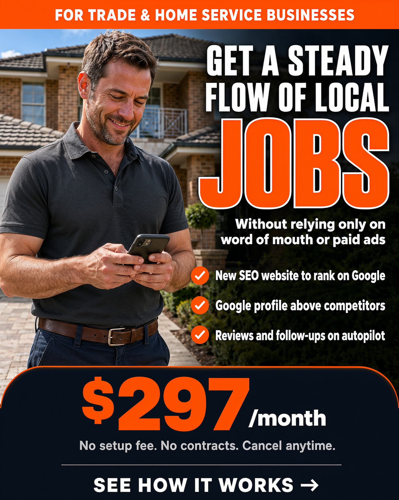 LaunchGrowth Facebook ad: Get a Steady Flow of Local Jobs