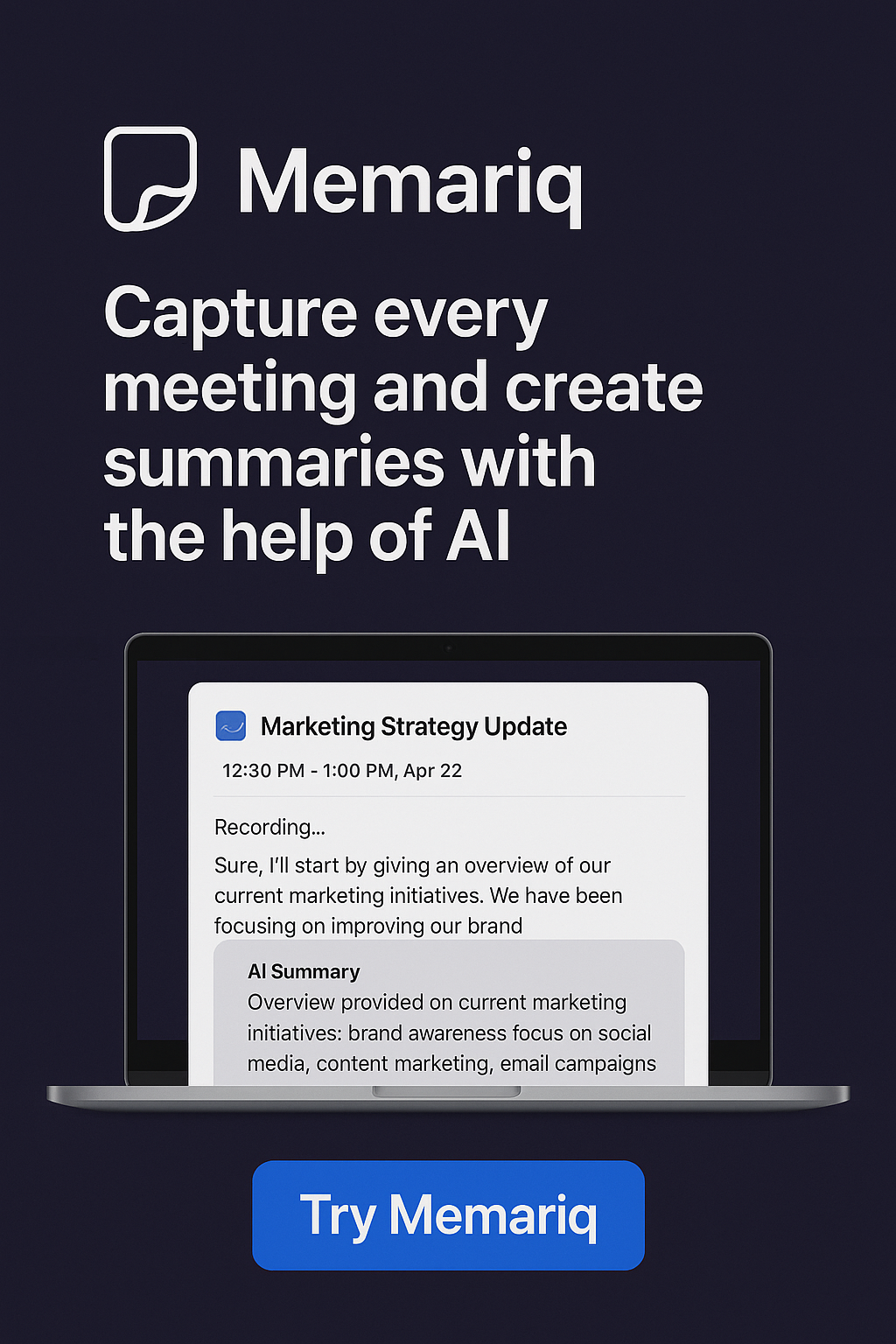 Memariq Facebook ad from Nov 3, 2025