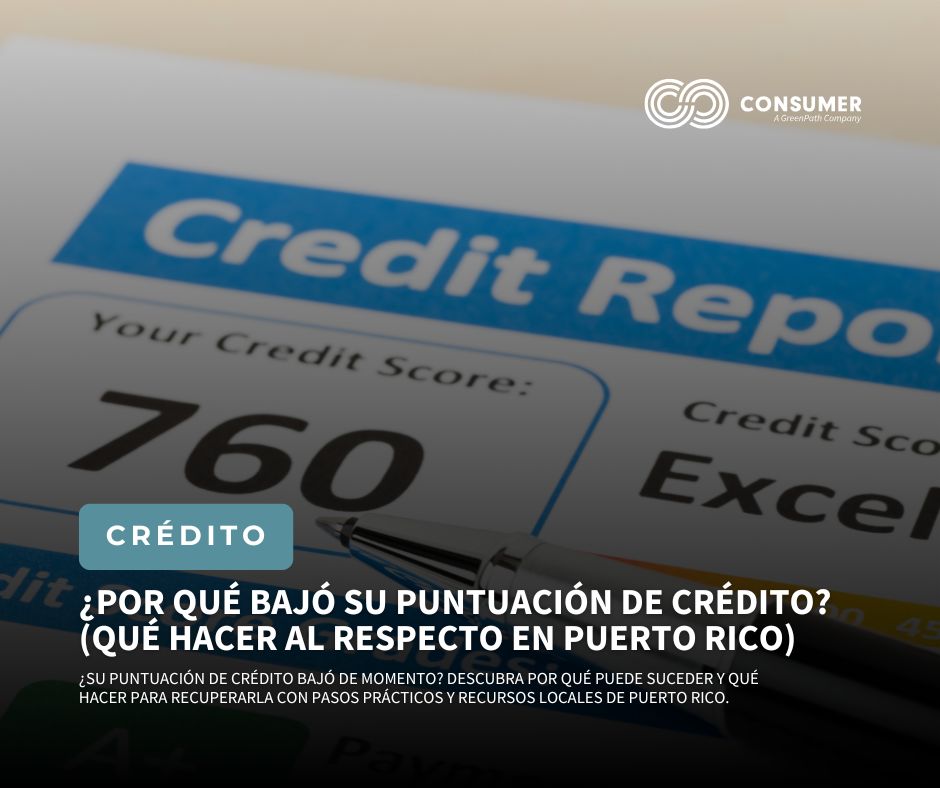 Consumer Credit Counseling Services of PR, Inc. Facebook ad: ¿Cómo mejorar la puntuación de crédito?