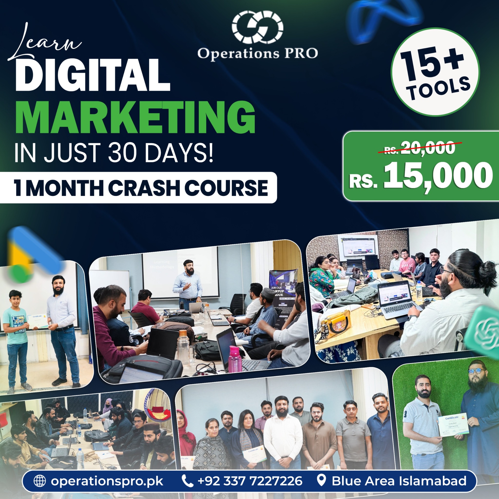 Operations PRO Digital Marketing Agency Facebook ad: Physical Classes - 100% Practical Course