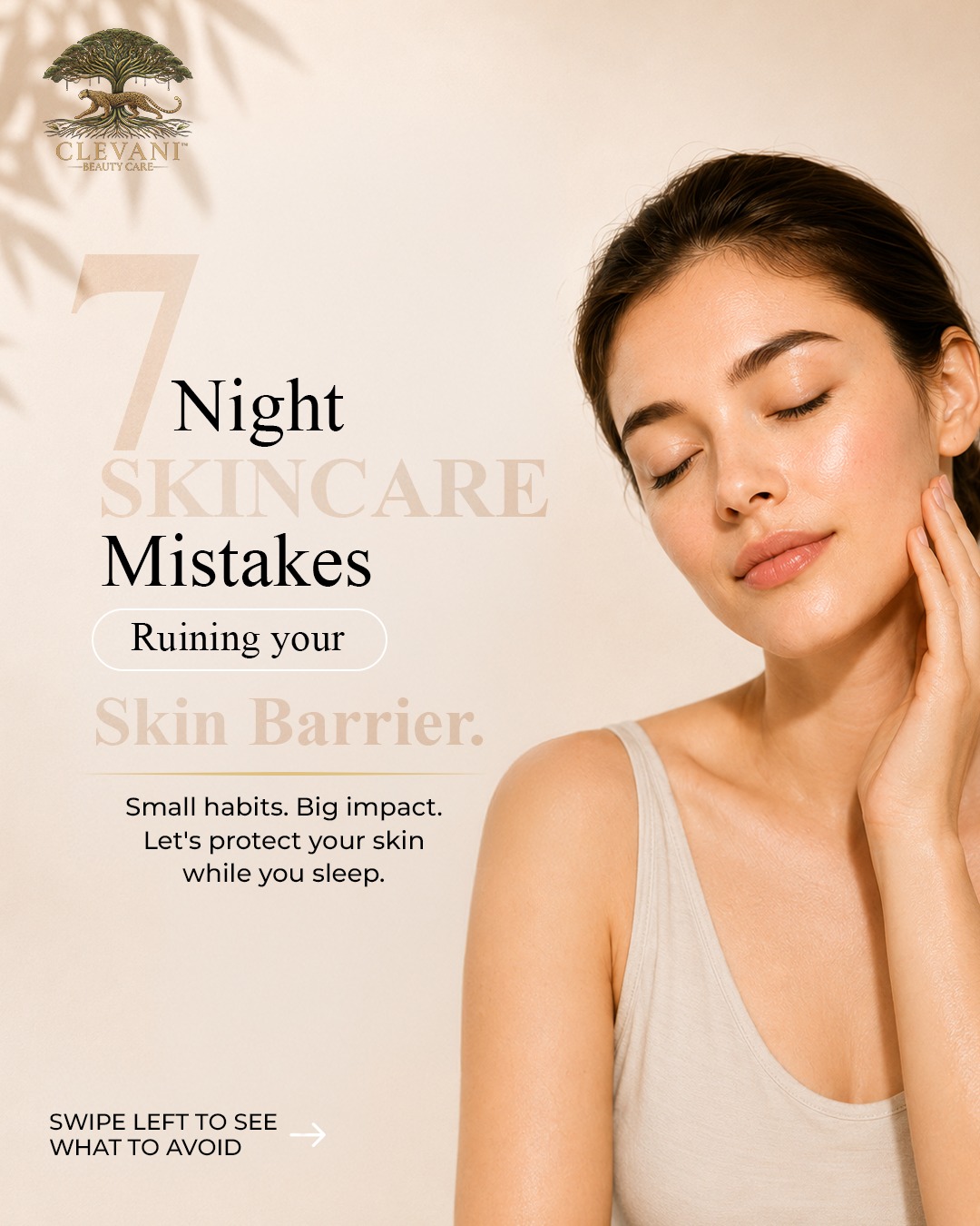 Clevani Beauty Care Facebook ad: Your night time skincare routine can either heal…