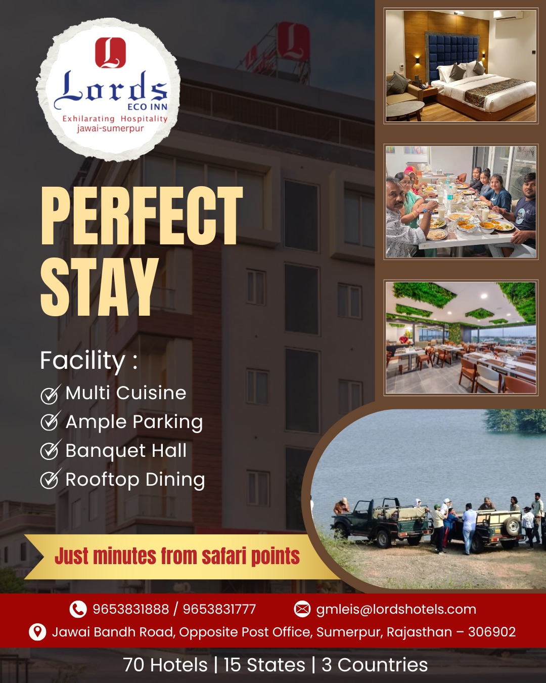 Lords Eco Inn Sumerpur Facebook ad: Luxury. Convenience. Adventure.