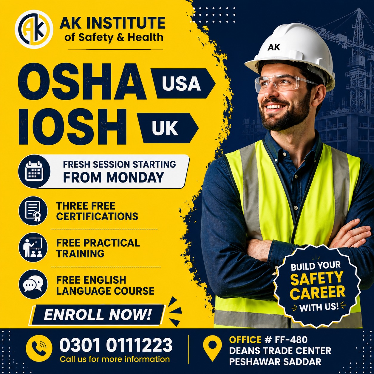 AK Institute Peshawar Facebook ad: Become Safety certified professional and advance your…