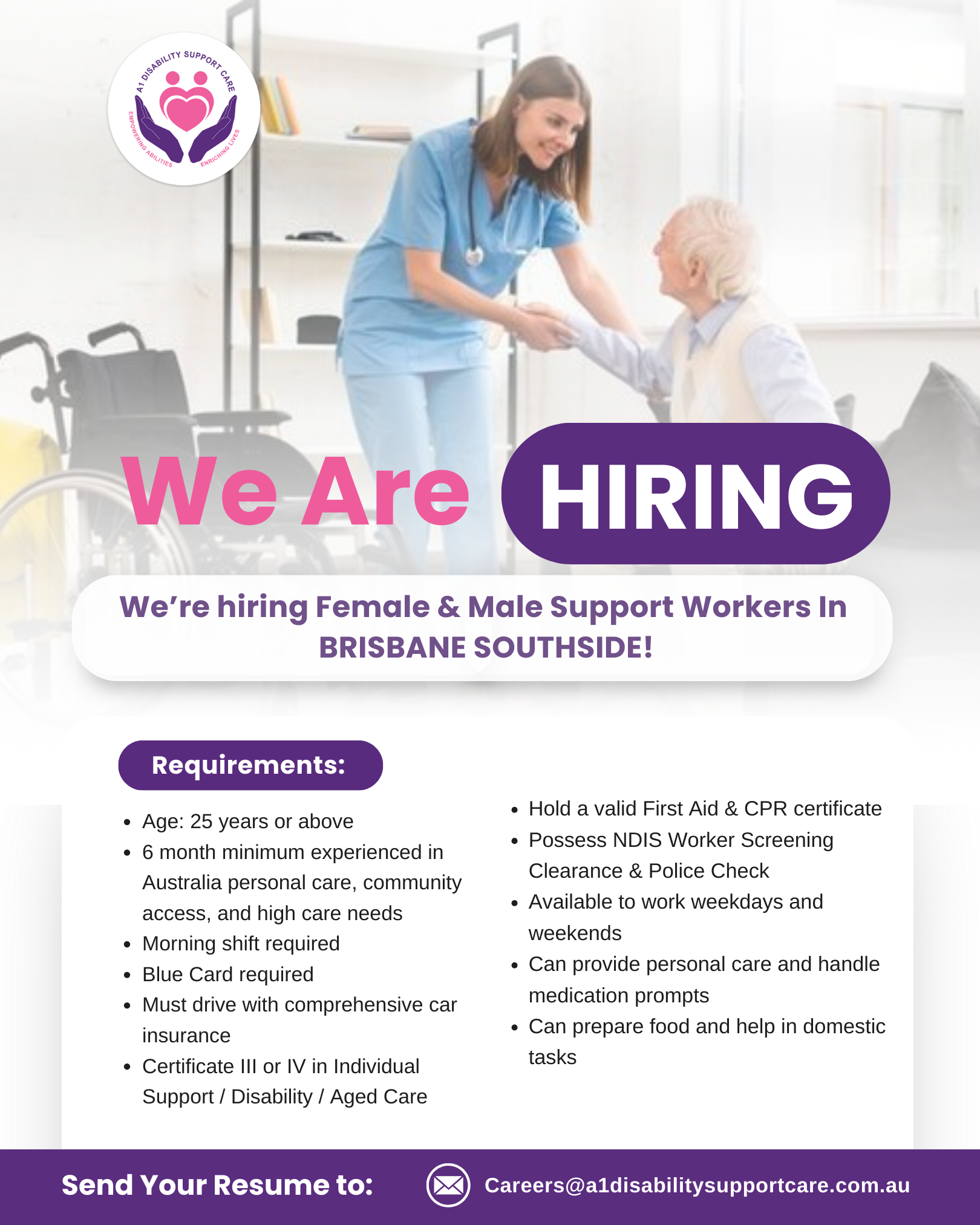 A1 Disability Support Care Facebook ad