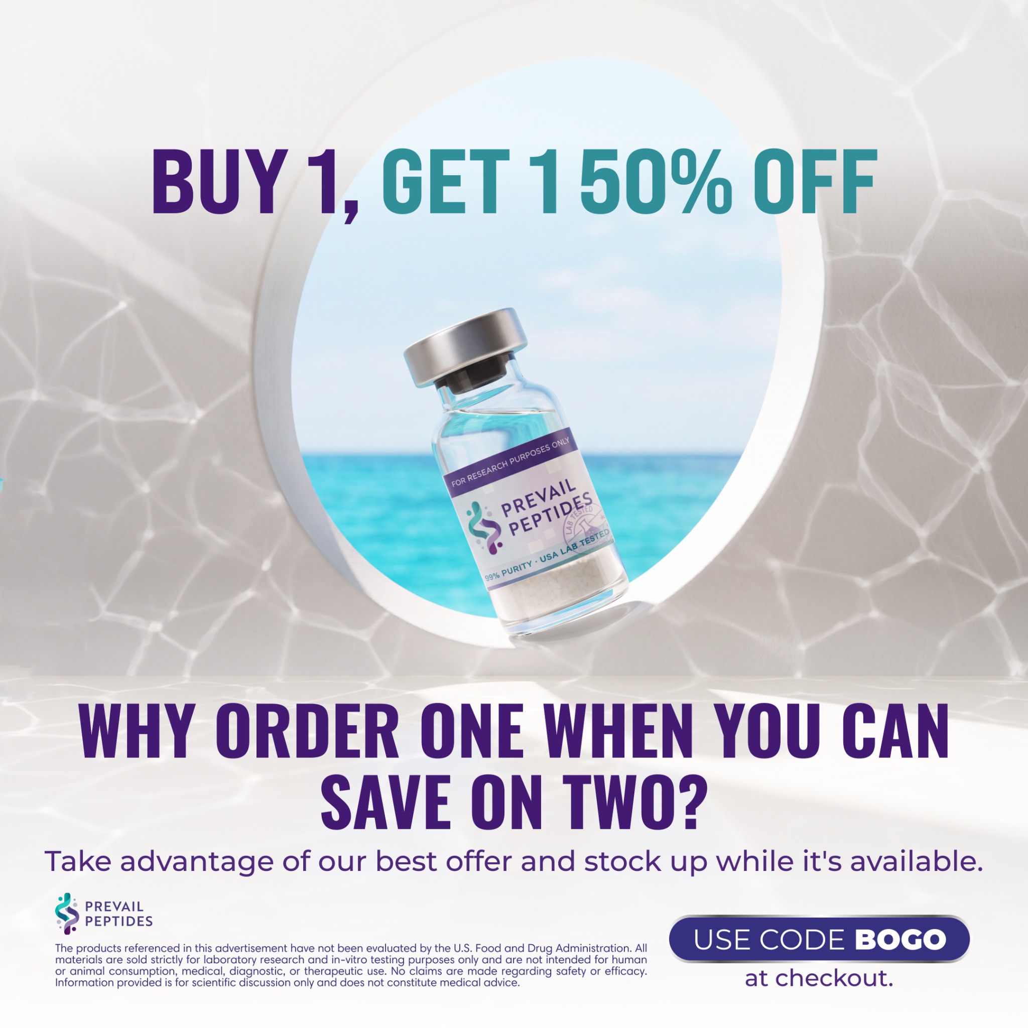 Prevail Labs Facebook ad: Buy 1, Get 1 50% Off