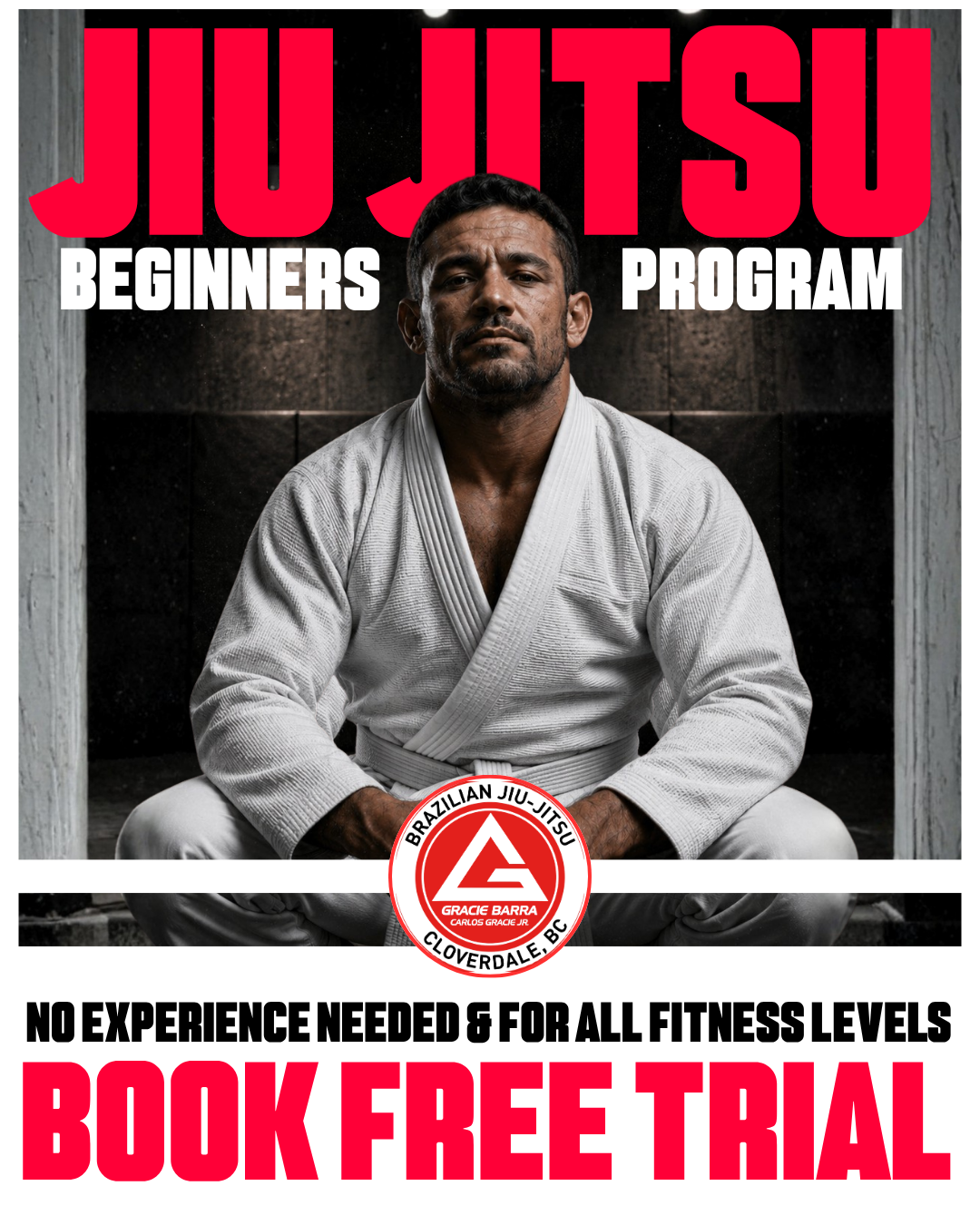 Gracie Barra Cloverdale Facebook ad: Book Free First Jiu Jitsu Session