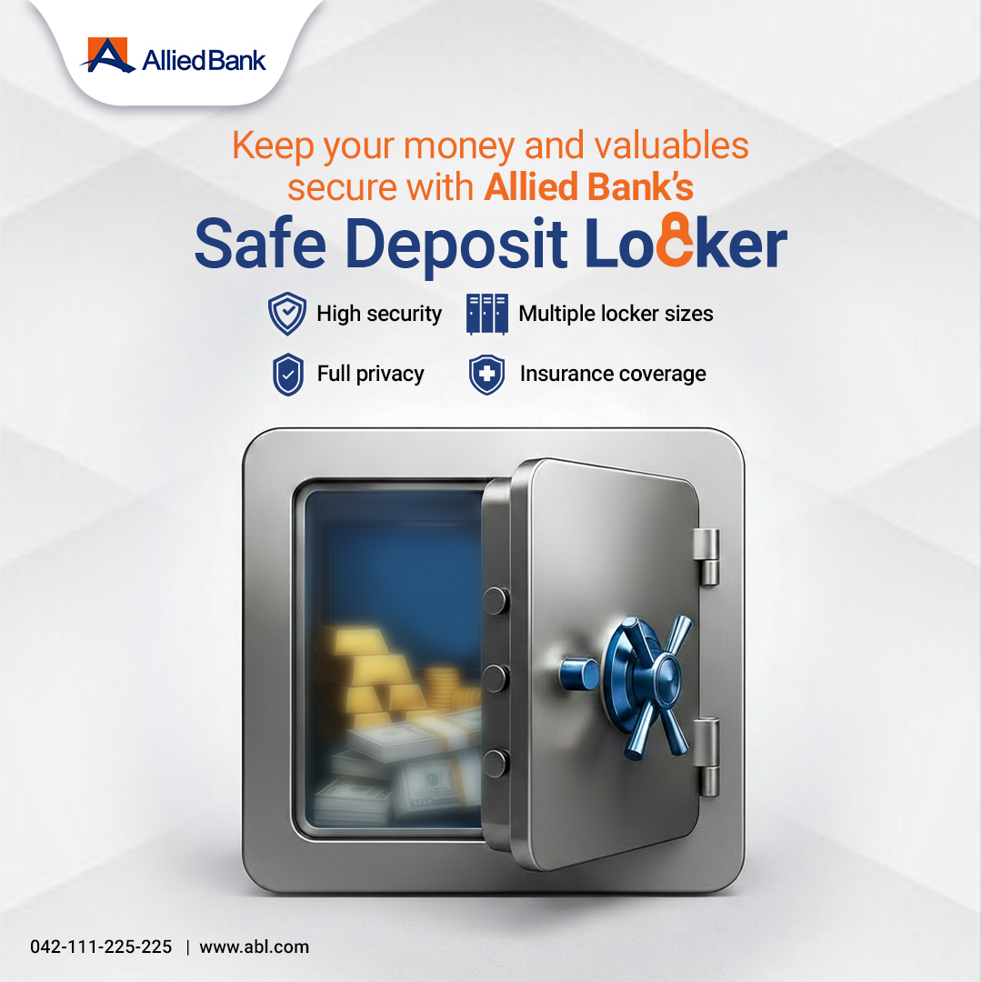 Allied Bank Limited Facebook ad: Safe Deposit Lockers, Secure Storage Facility | Allied Bank