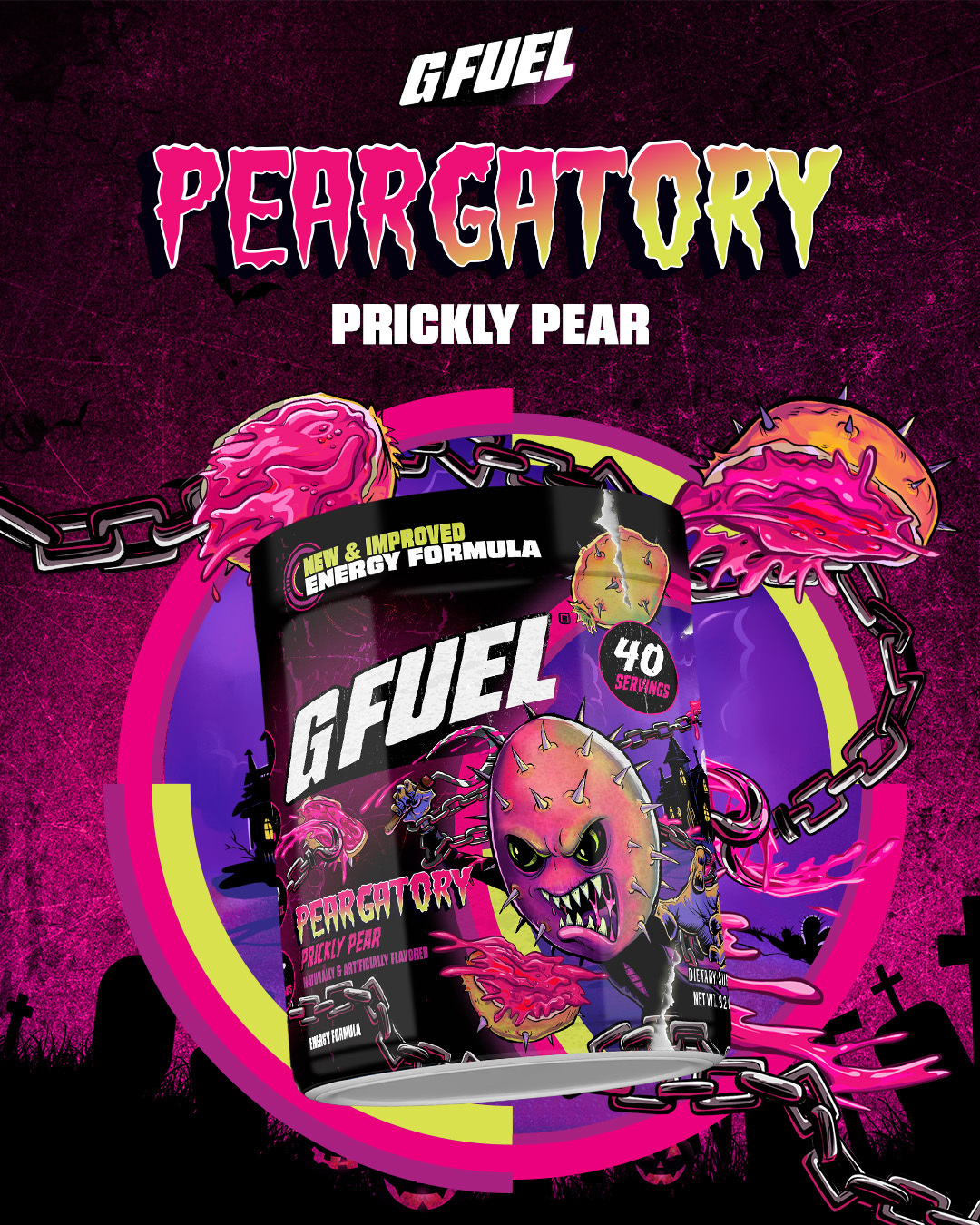 G FUEL Facebook ad: Welcome to Peargatory