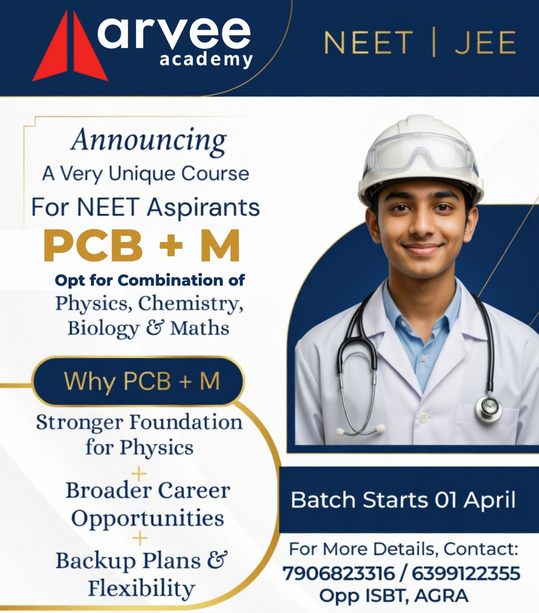 Aarvee Academy Agra Facebook ad: Dear NEET aspirants and their parents