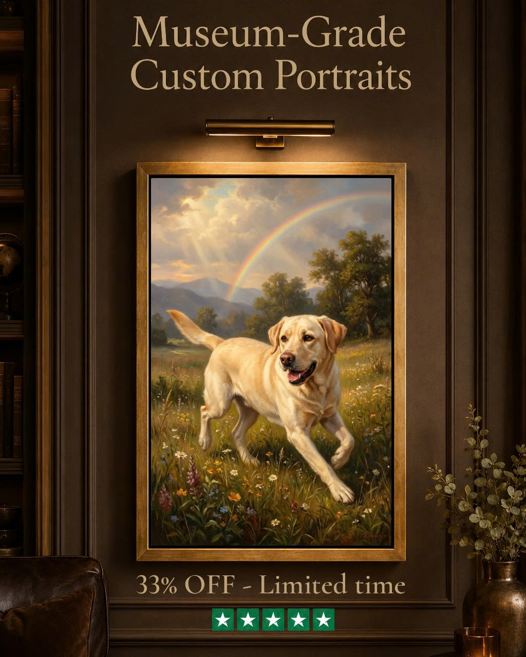 Pemberton Portraits Facebook ad: 48h Left: 33% OFF + Free Shipping
