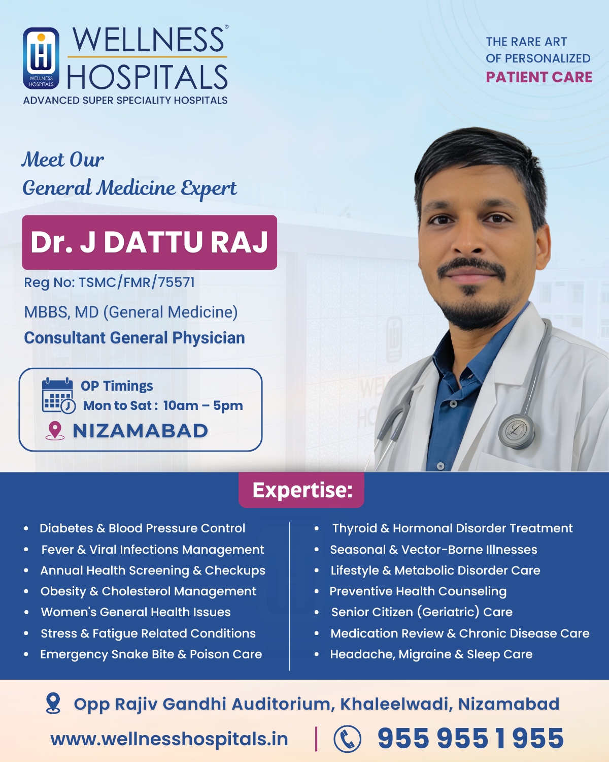 Wellness Hospitals Facebook ad: Consult Dr J Dattu Raj Today