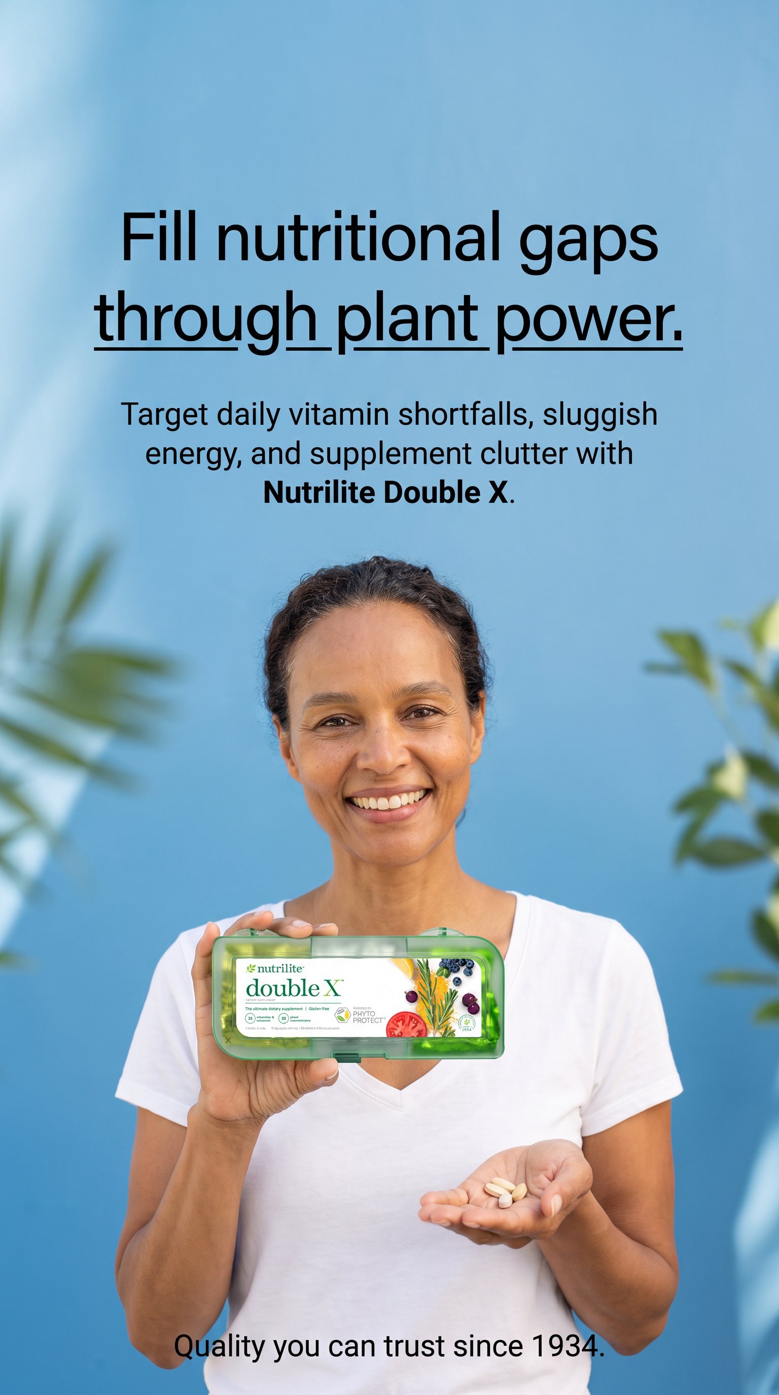 AMoss Brands Facebook ad: Feeling fatigued and run down? Try Nutrilite Double X…