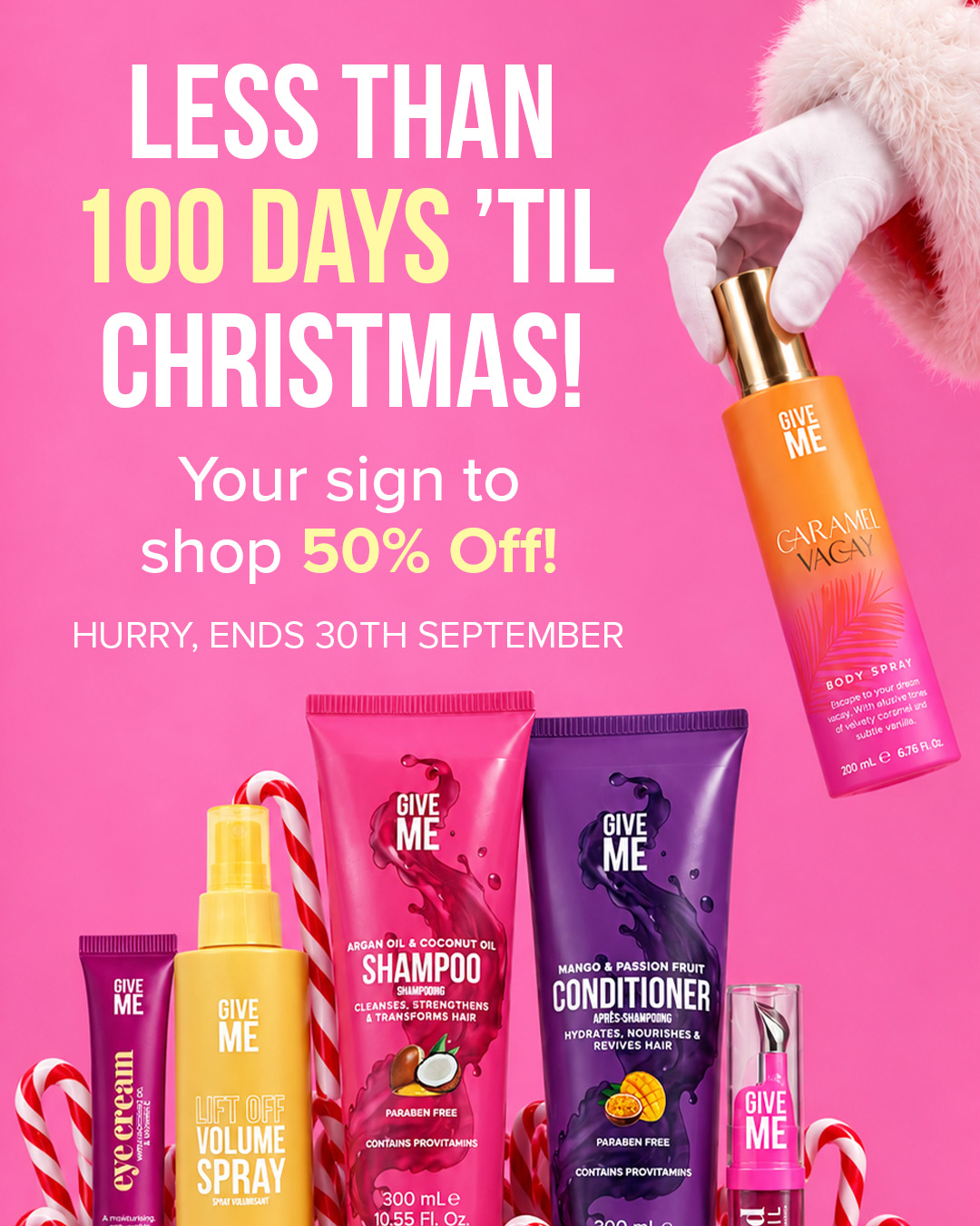 Give Me Cosmetics Facebook ad: 50% OFF