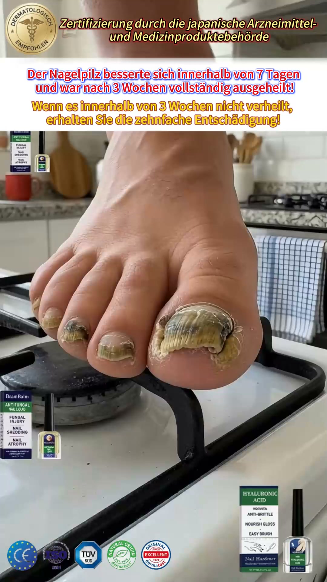Bizzflowhub3 Facebook ad: Gelbe, dicke oder brüchige Nägel?