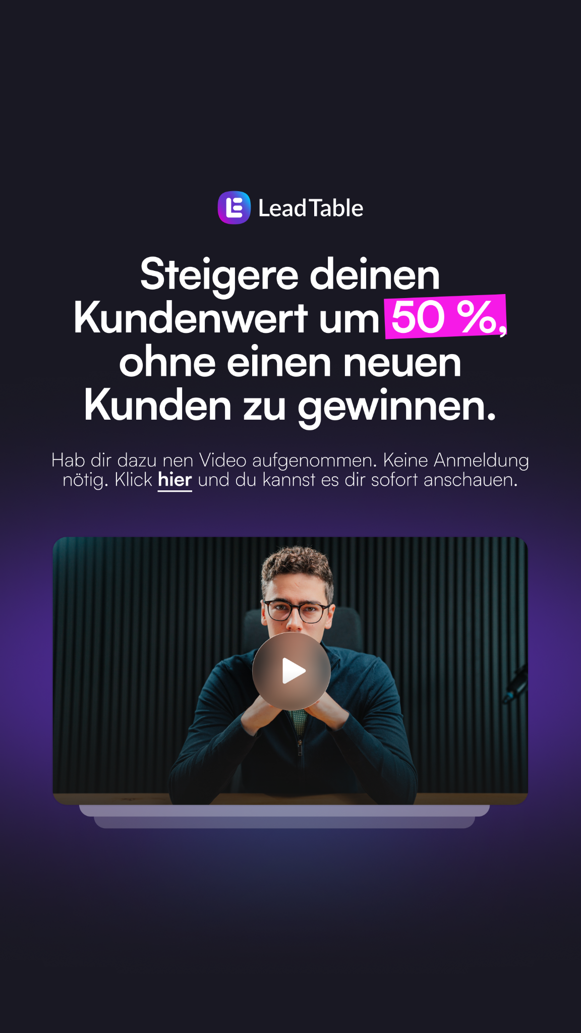 LeadTable - Agentursoftware Facebook ad