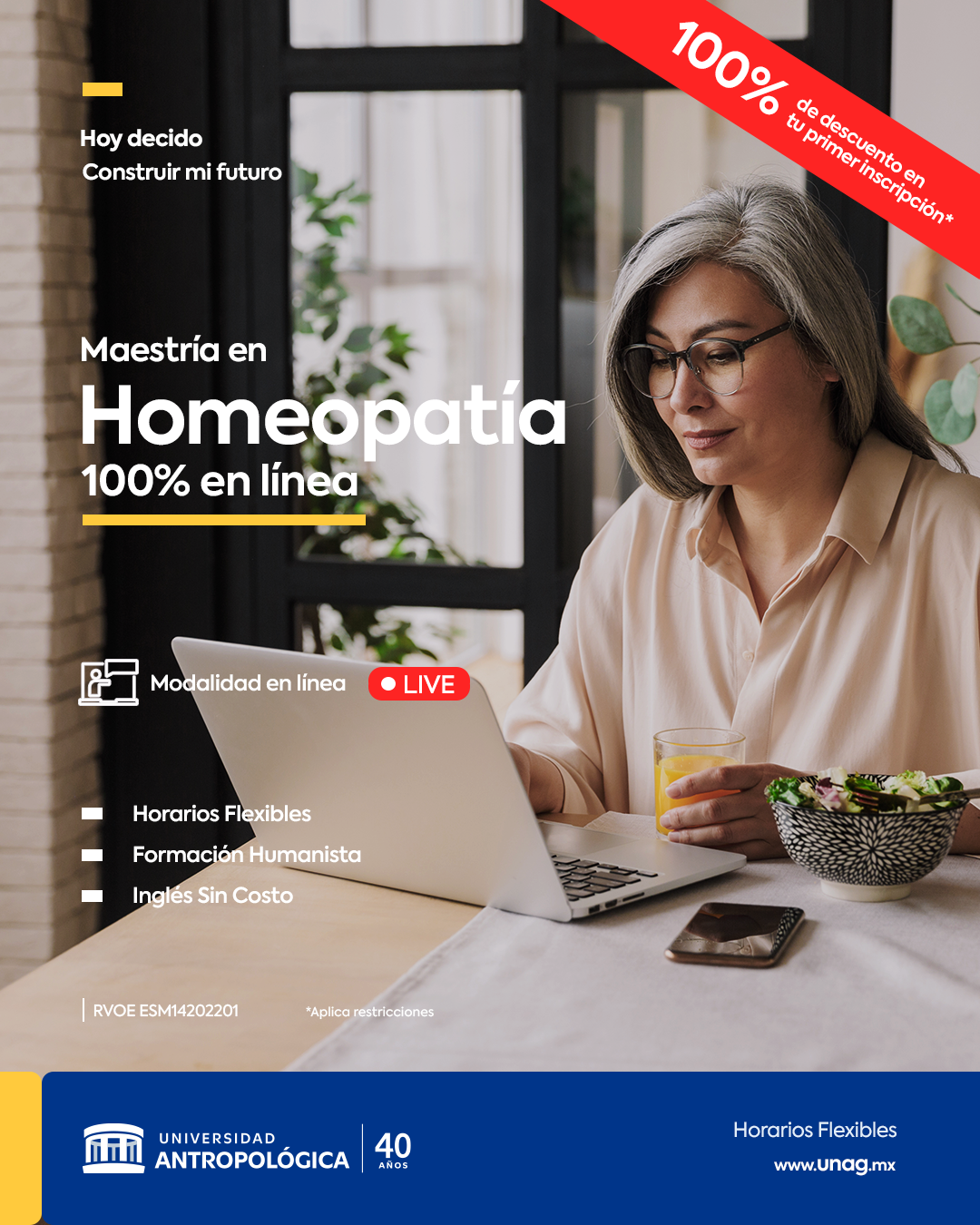 UNAG Universidad Antropológica de Guadalajara Facebook ad: ¡Escríbenos hoy mismo!