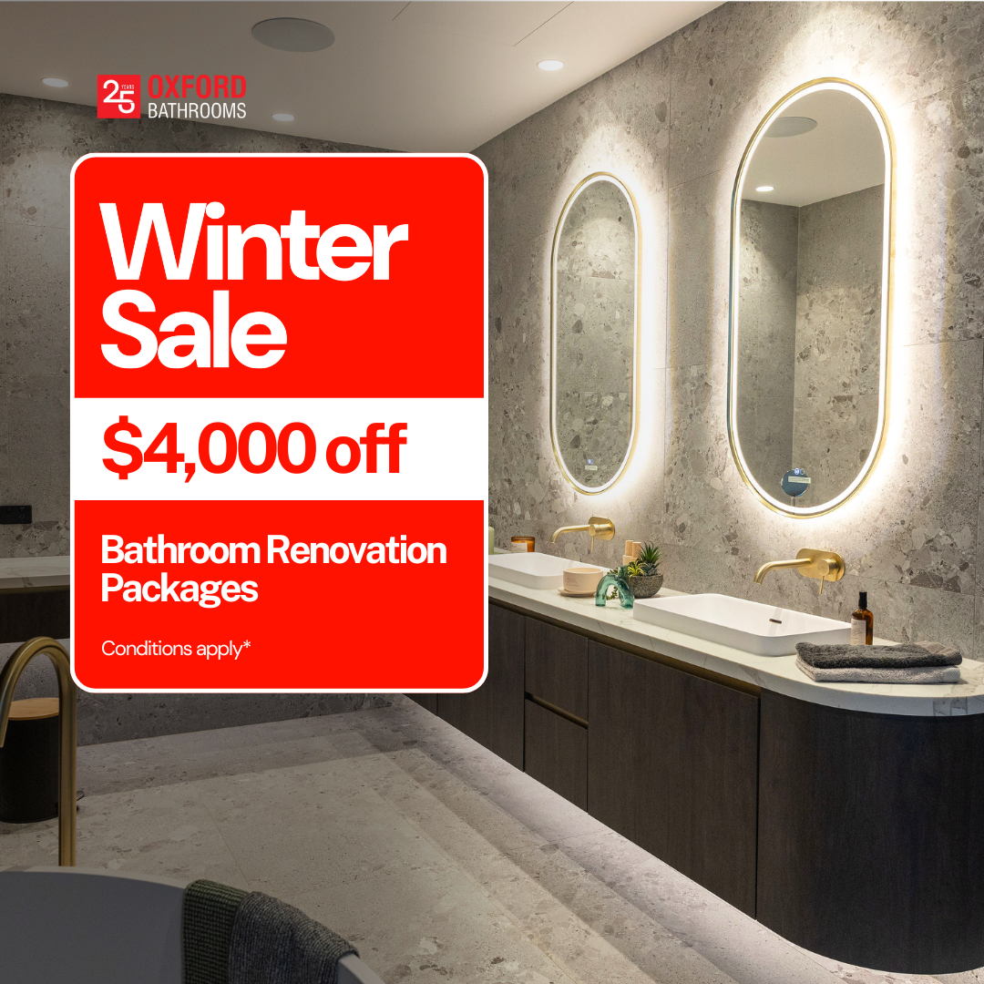 Oxford Bathrooms Facebook ad: Sydney Winter Sale - $4,000 off