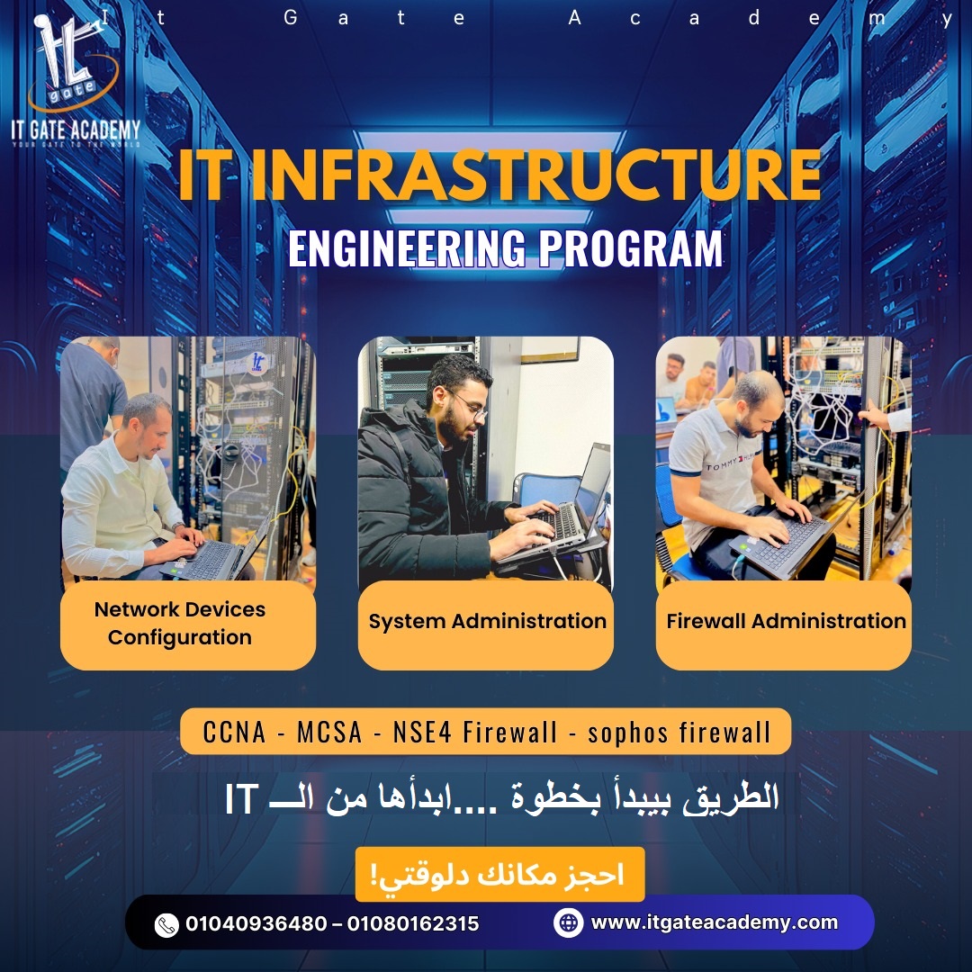 IT-Gate Academy Facebook ad: البداية الصح فى الـ IT Infrastructure.