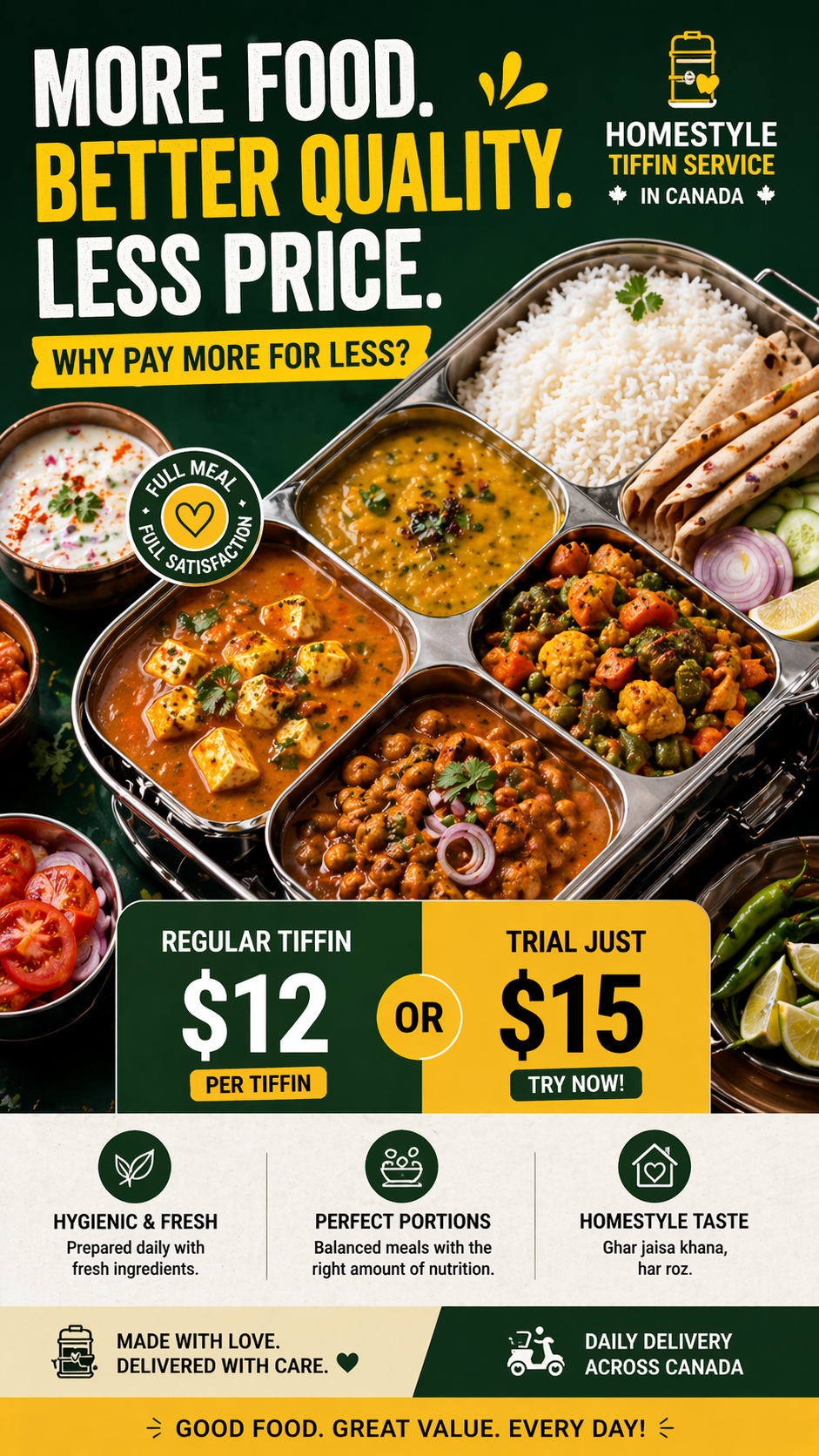 Neeta's Tiffin Facebook ad: Busy schedule? Let us handle your meals.