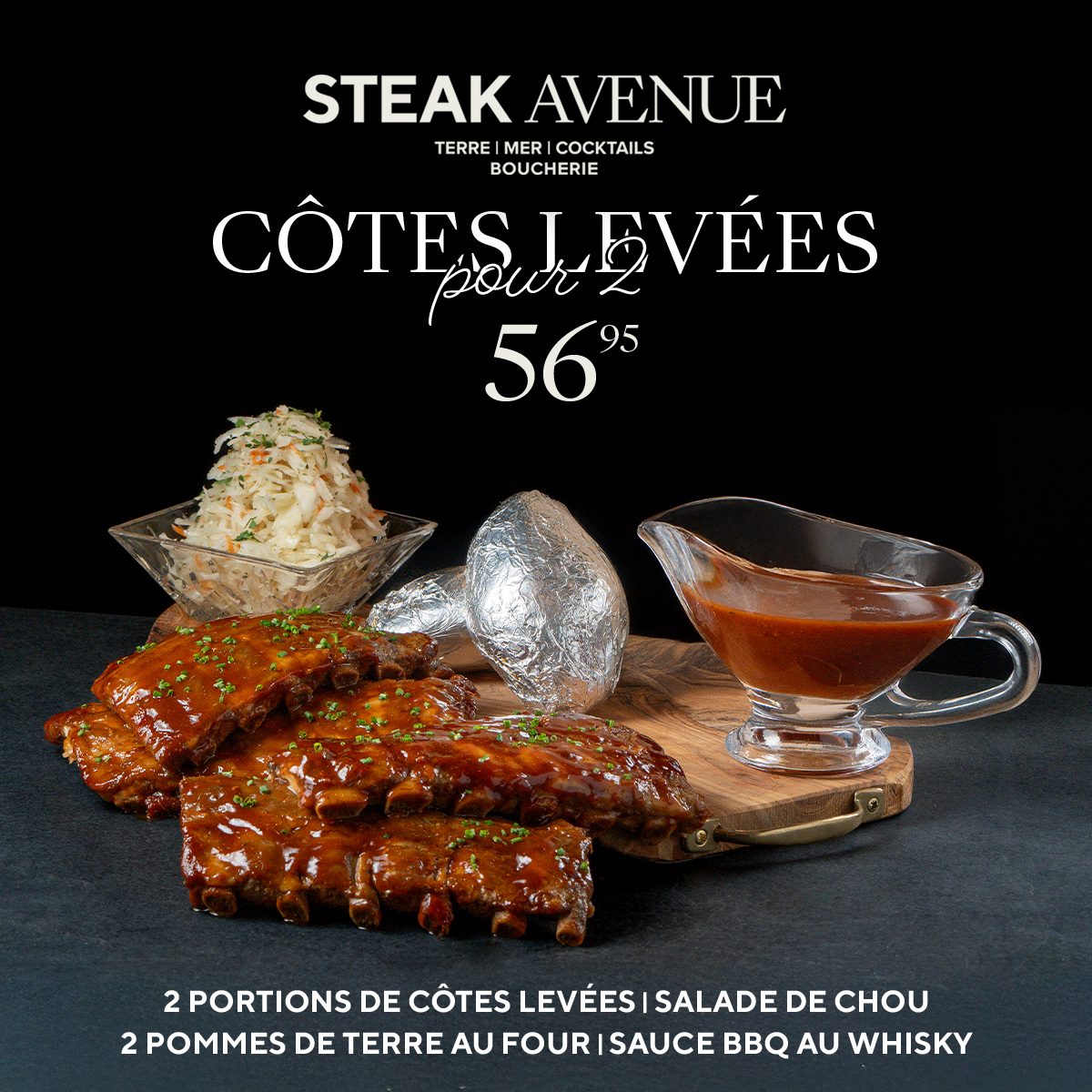 Steak Avenue Facebook ad: BOUCHERIE STEAK AVENUE